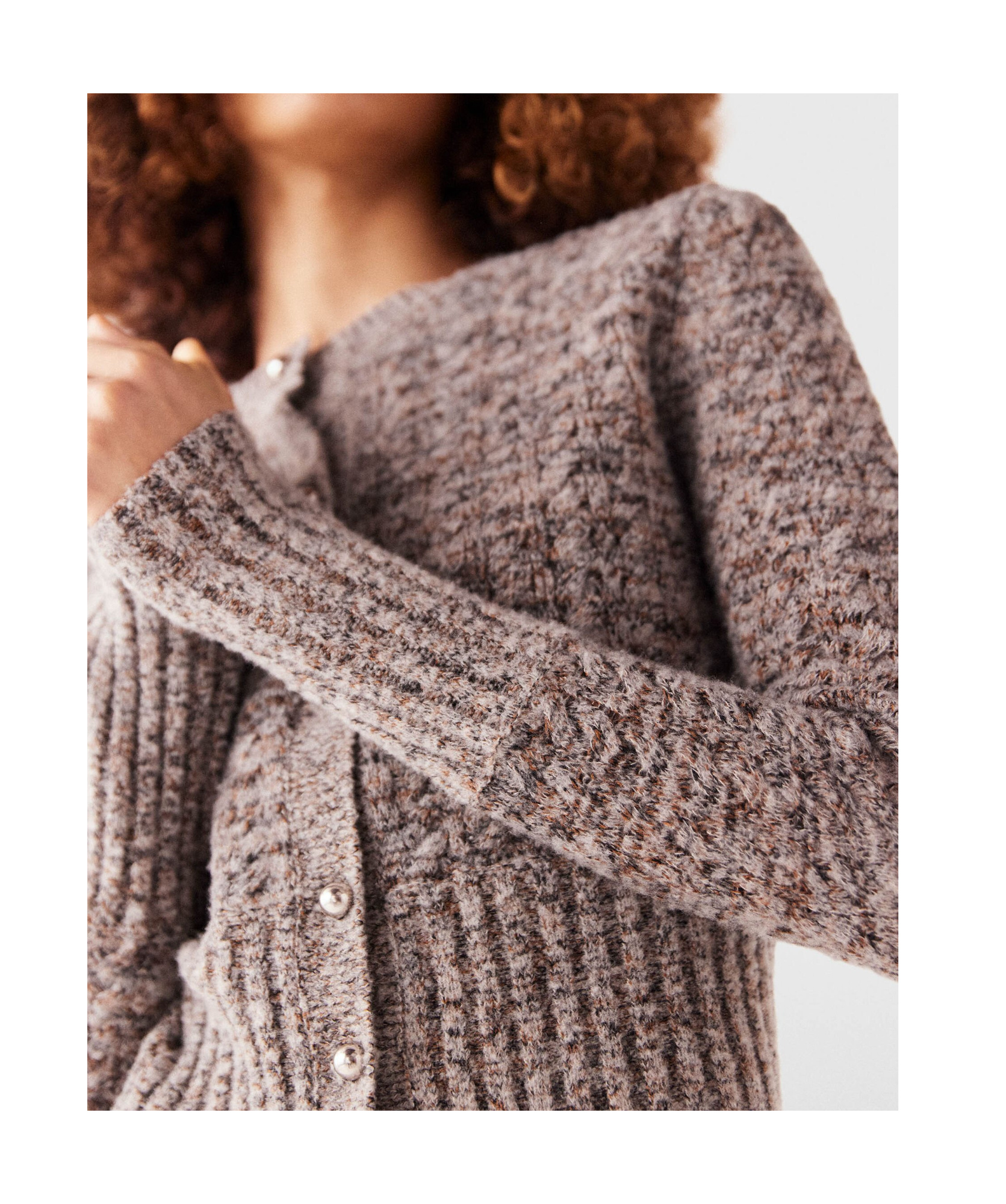 Stella Mccartney Rib Coarse Knitted Cardigan In Gray