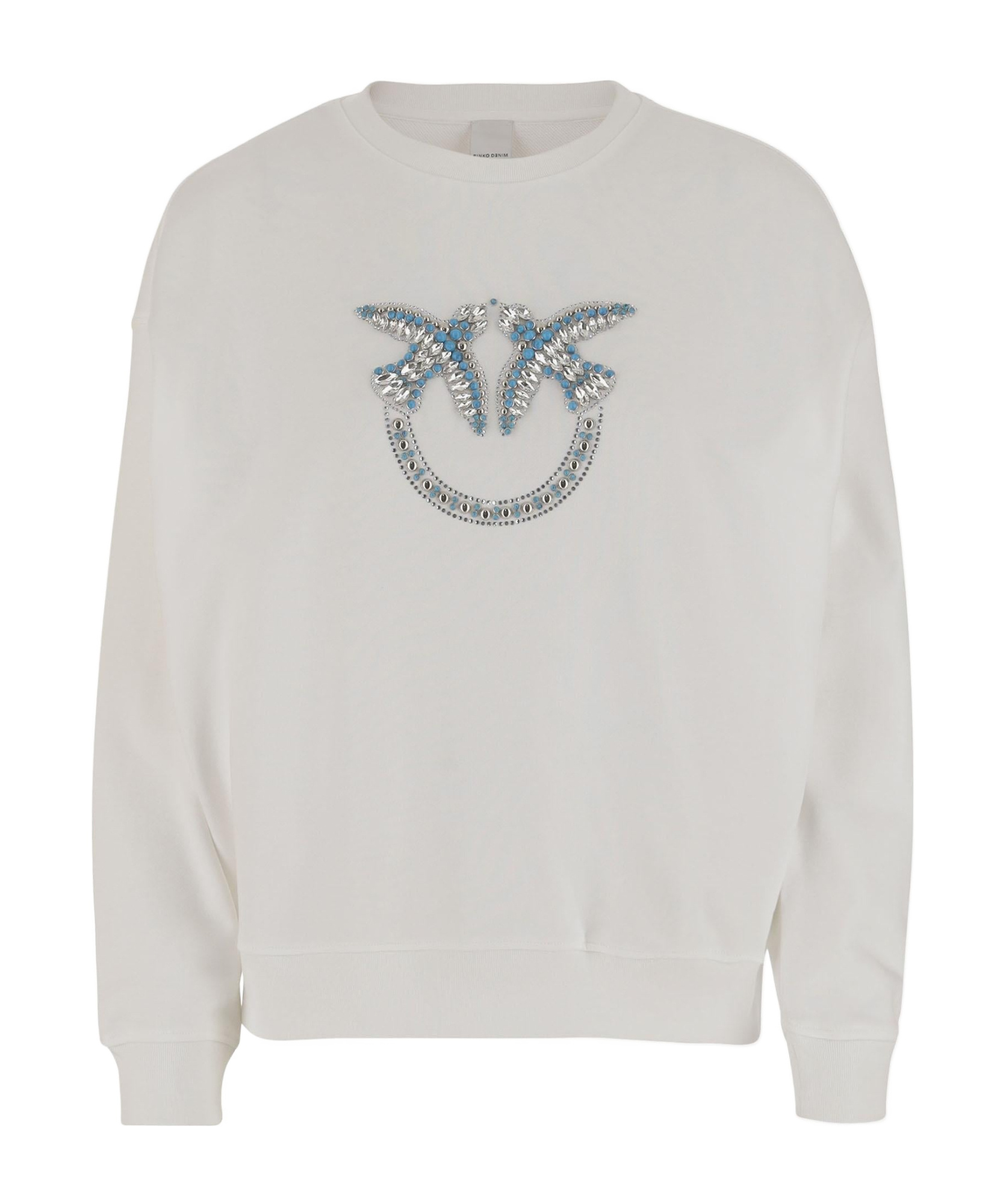 Shop Pinko Stud-embellished Sweatshirt In White