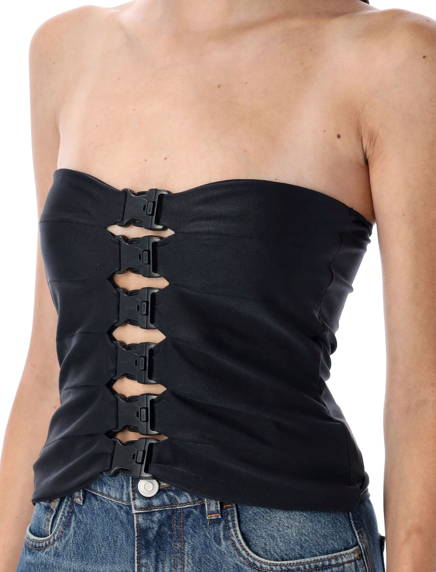 Coperni Multi-button Corset Top In Black