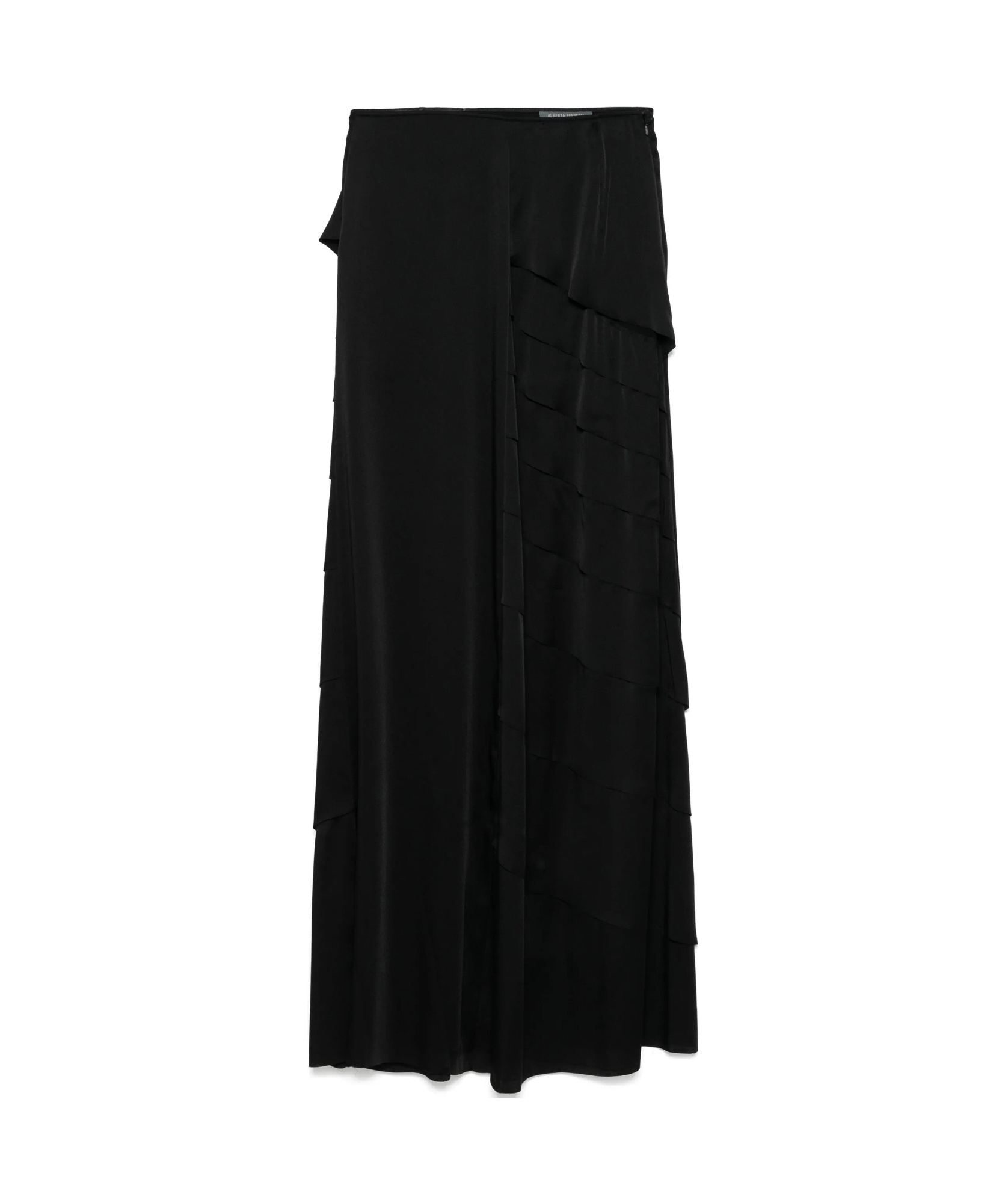 Alberta Ferretti High-waisted Pleated Midi Skirt In Black