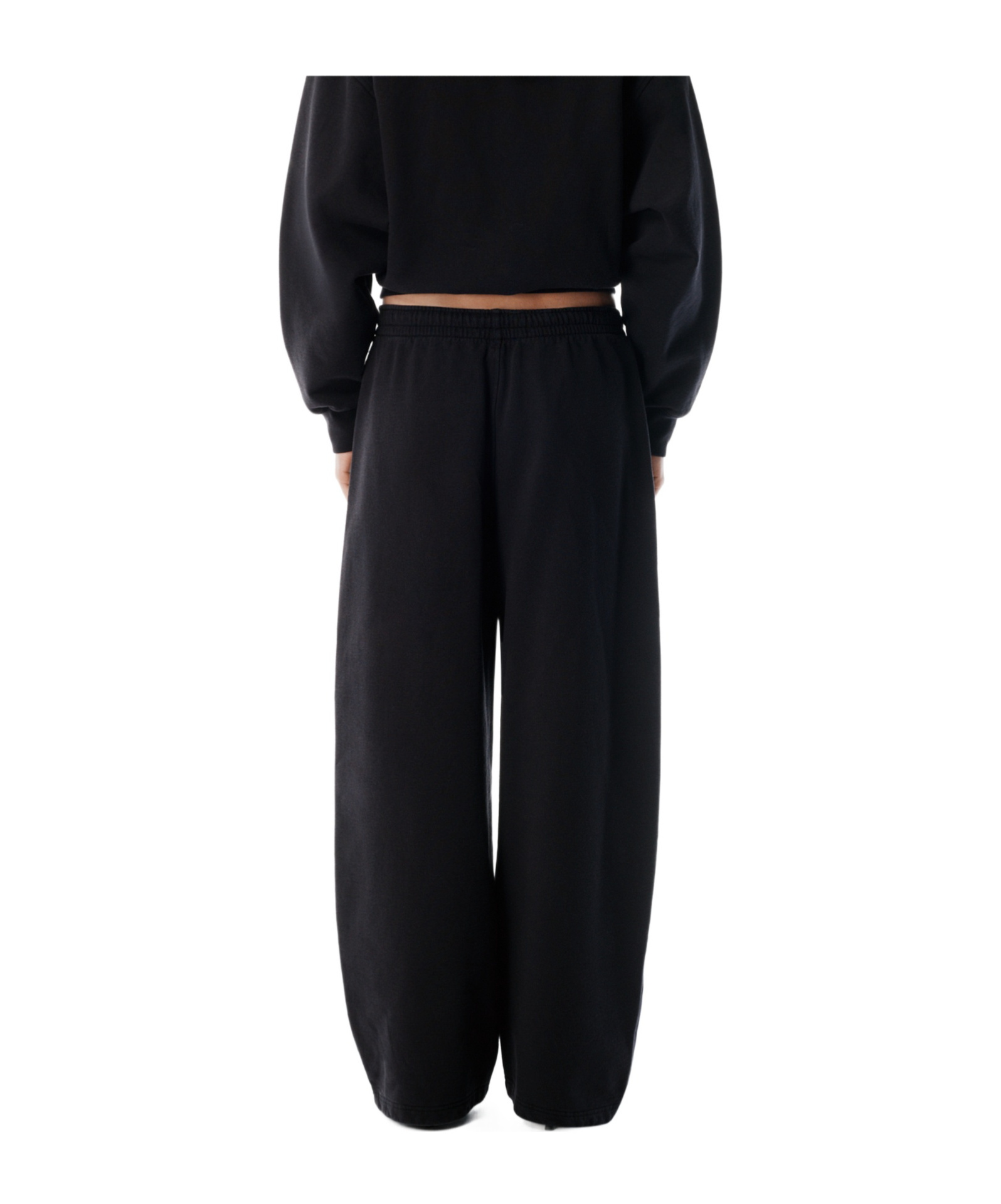 Alexander Wang Black Cotton Terry Sweatpant With Crystal Hotfix Drawcord In Black