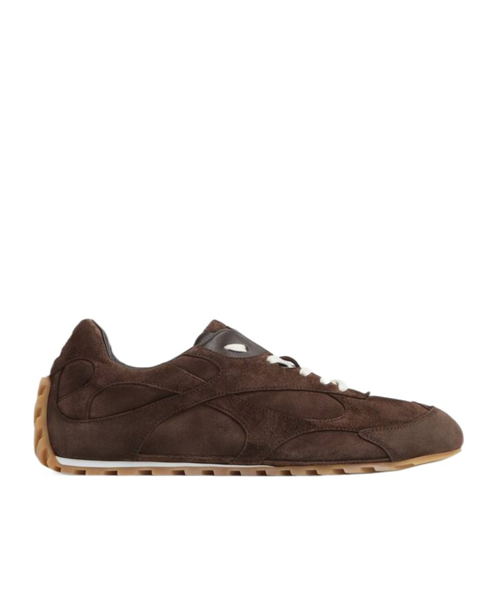Bottega Veneta Orbit Flash Sneaker Soft Suede In Brown