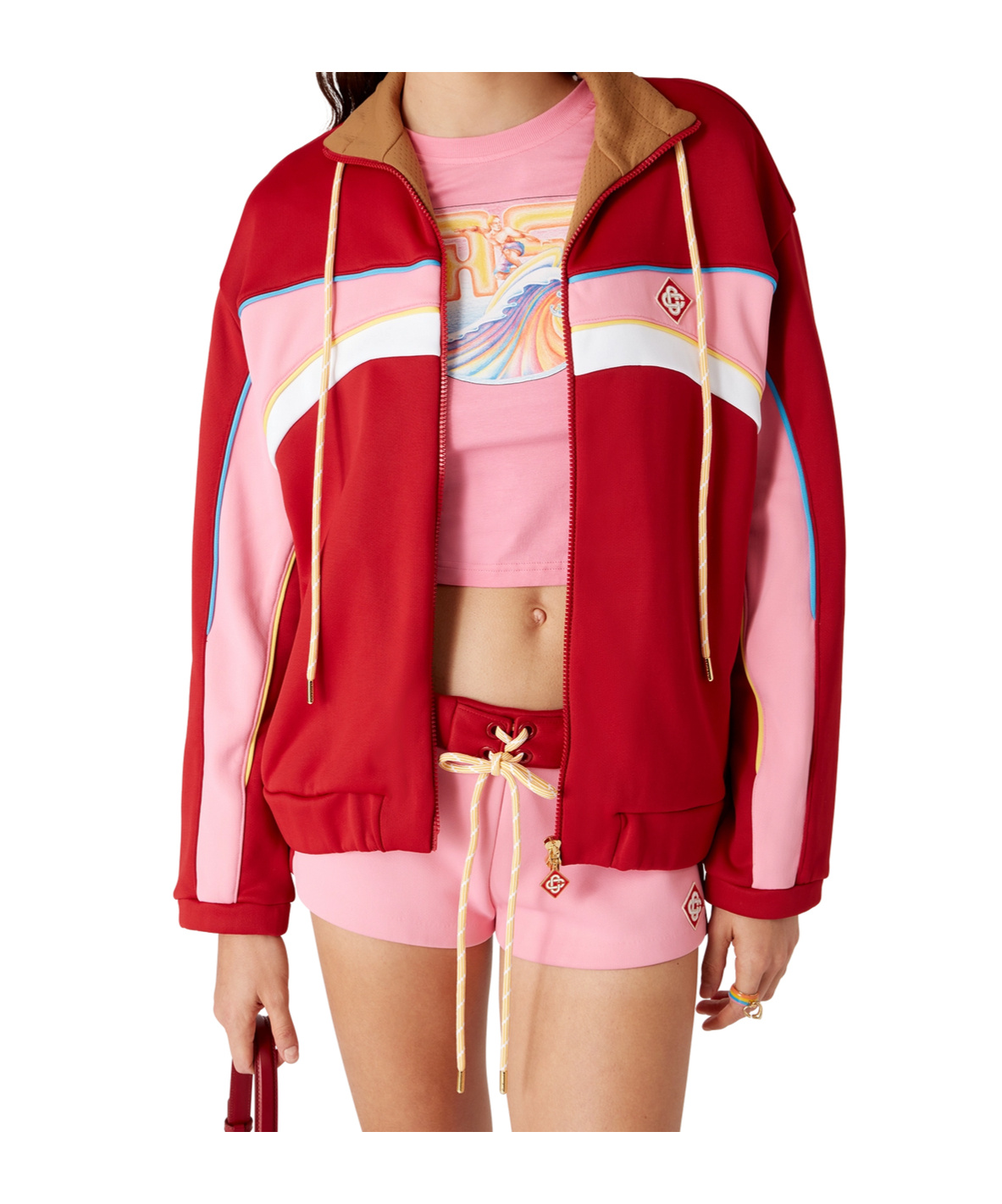 Shop Casablanca Oversized Sports Jacket In Red