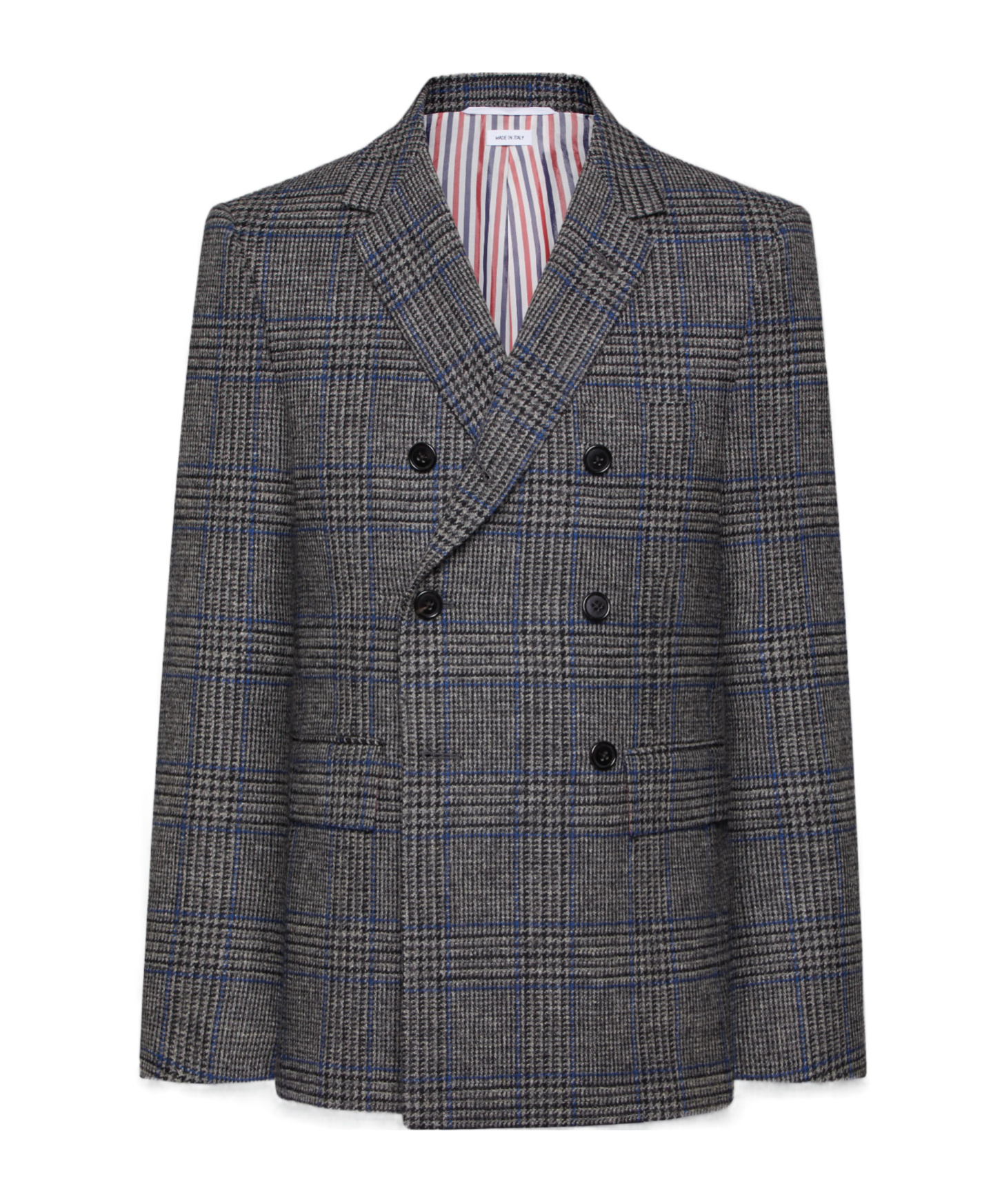 Thom Browne Gray Prince Of Wales Hunting Tweed Blazer In Multi
