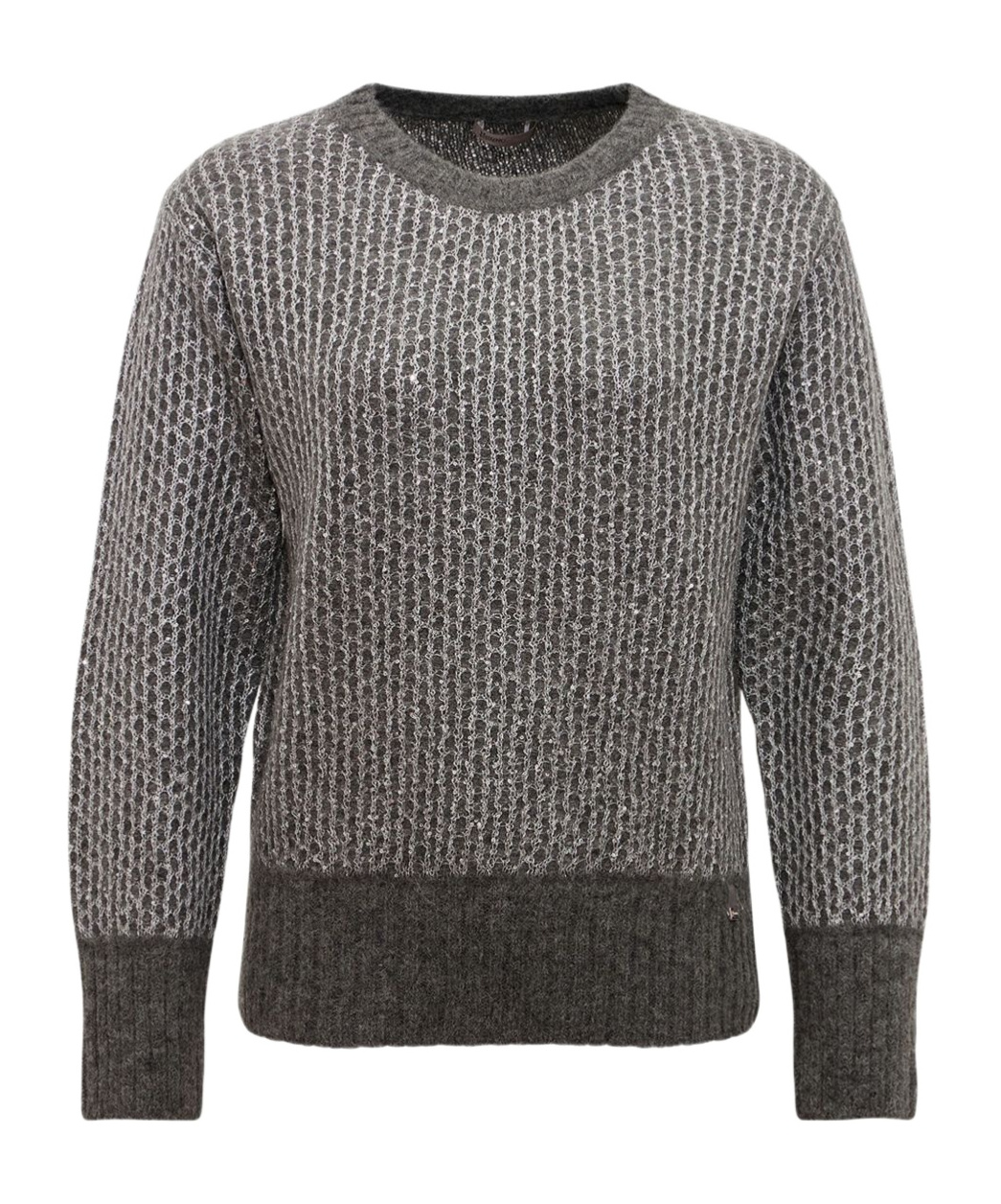 Herno Alpaca And Wool Crewneck Sweater In Gray