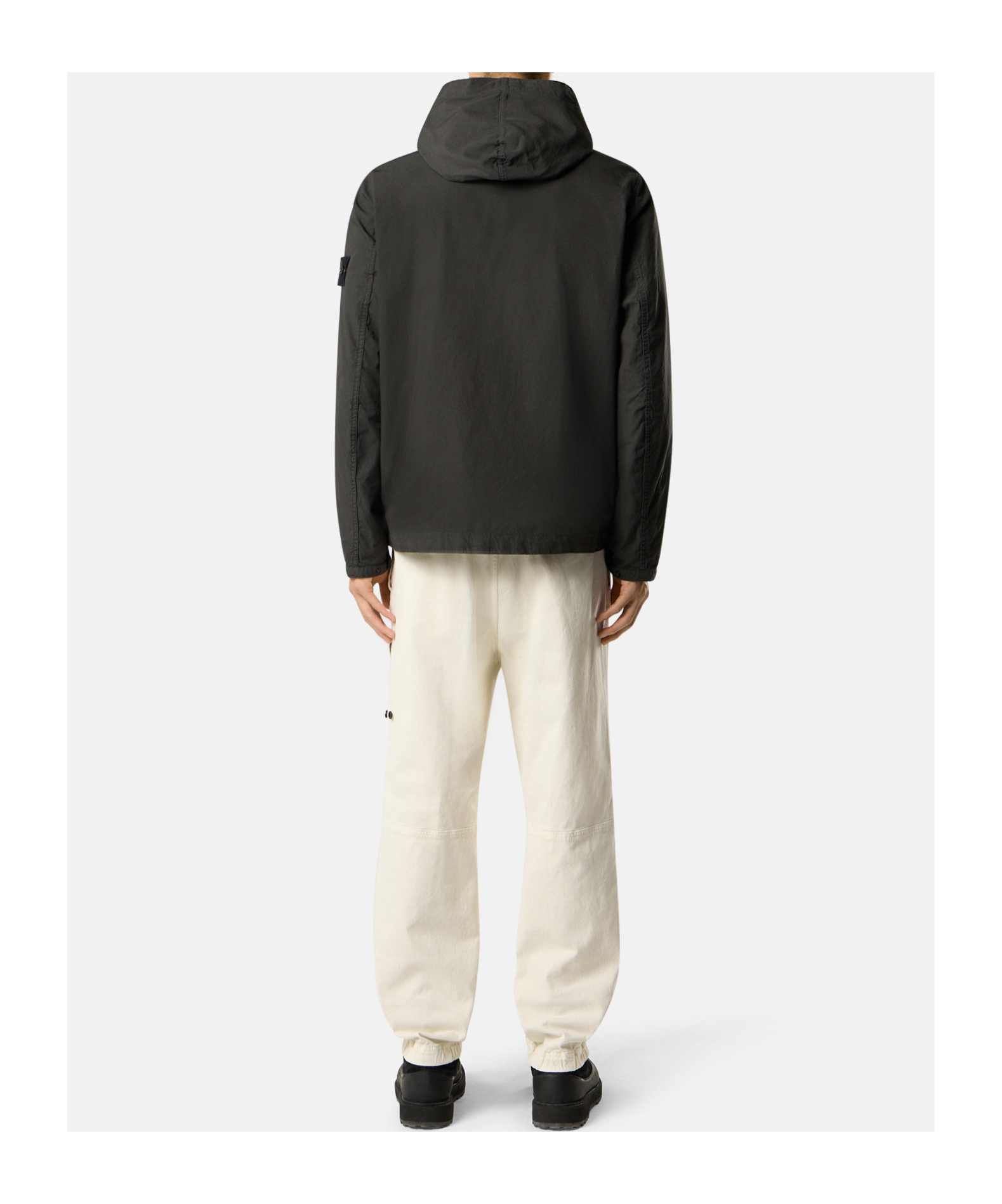Stone Island Hooded Field Jacket With Anti-drop And Chest Pockets In Gray
