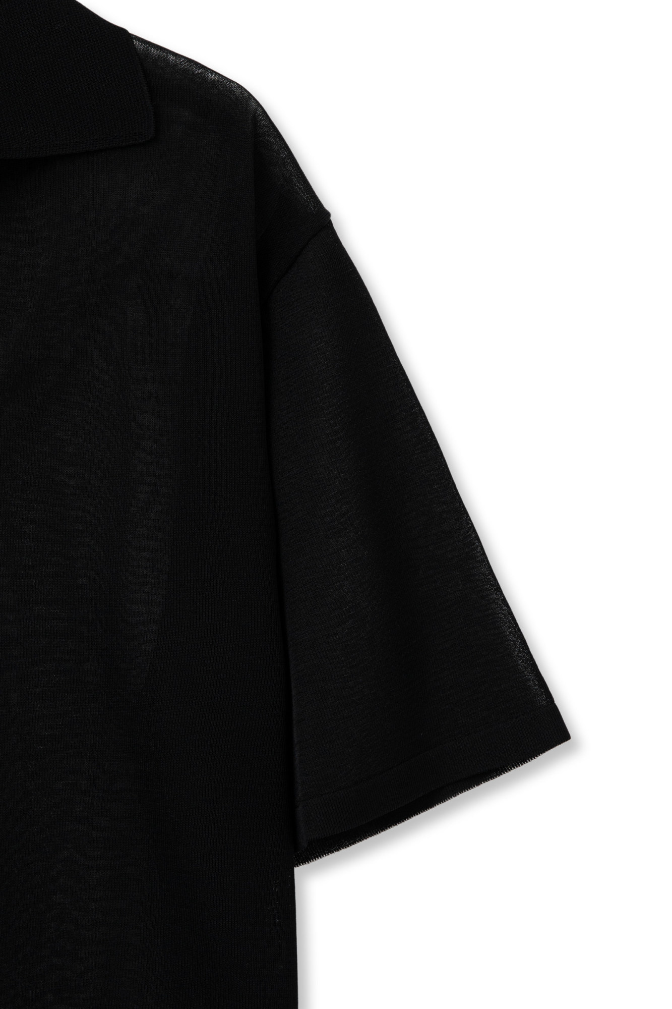 Wooyoungmi Perspective Short-sleeved Sweater In Black