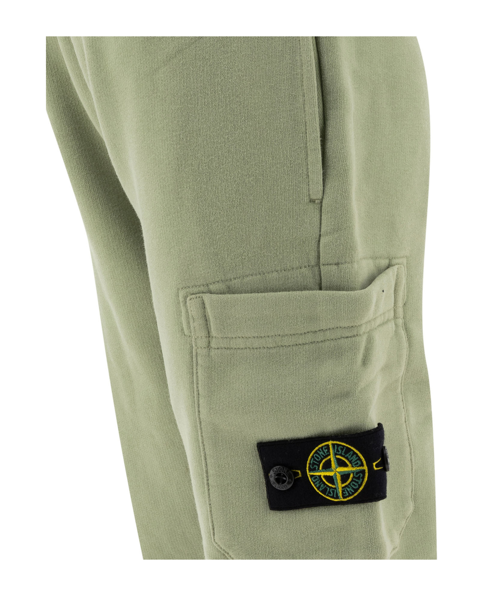Stone Island Compass-badge Cotton Track Pants In Green