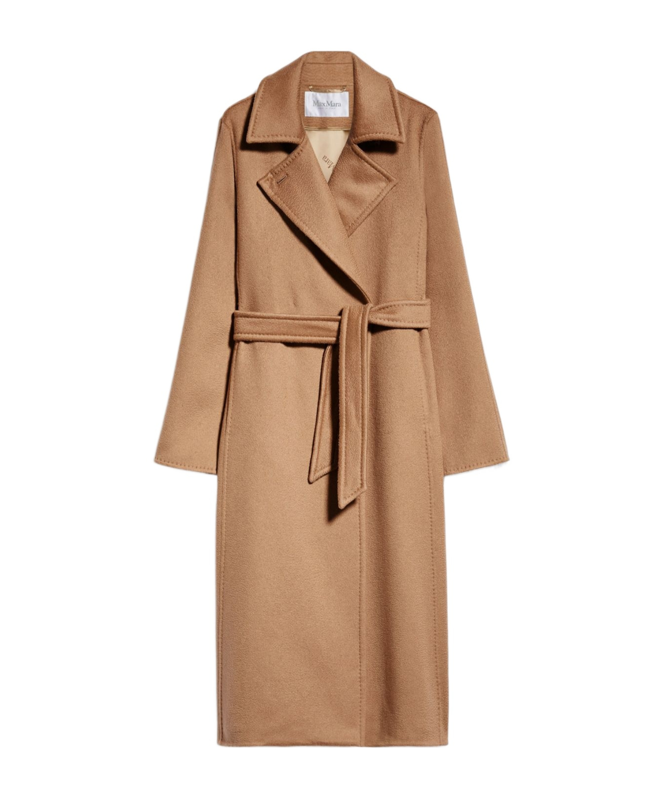 Max Mara Cashmere And Wool Lace Coat In Brown