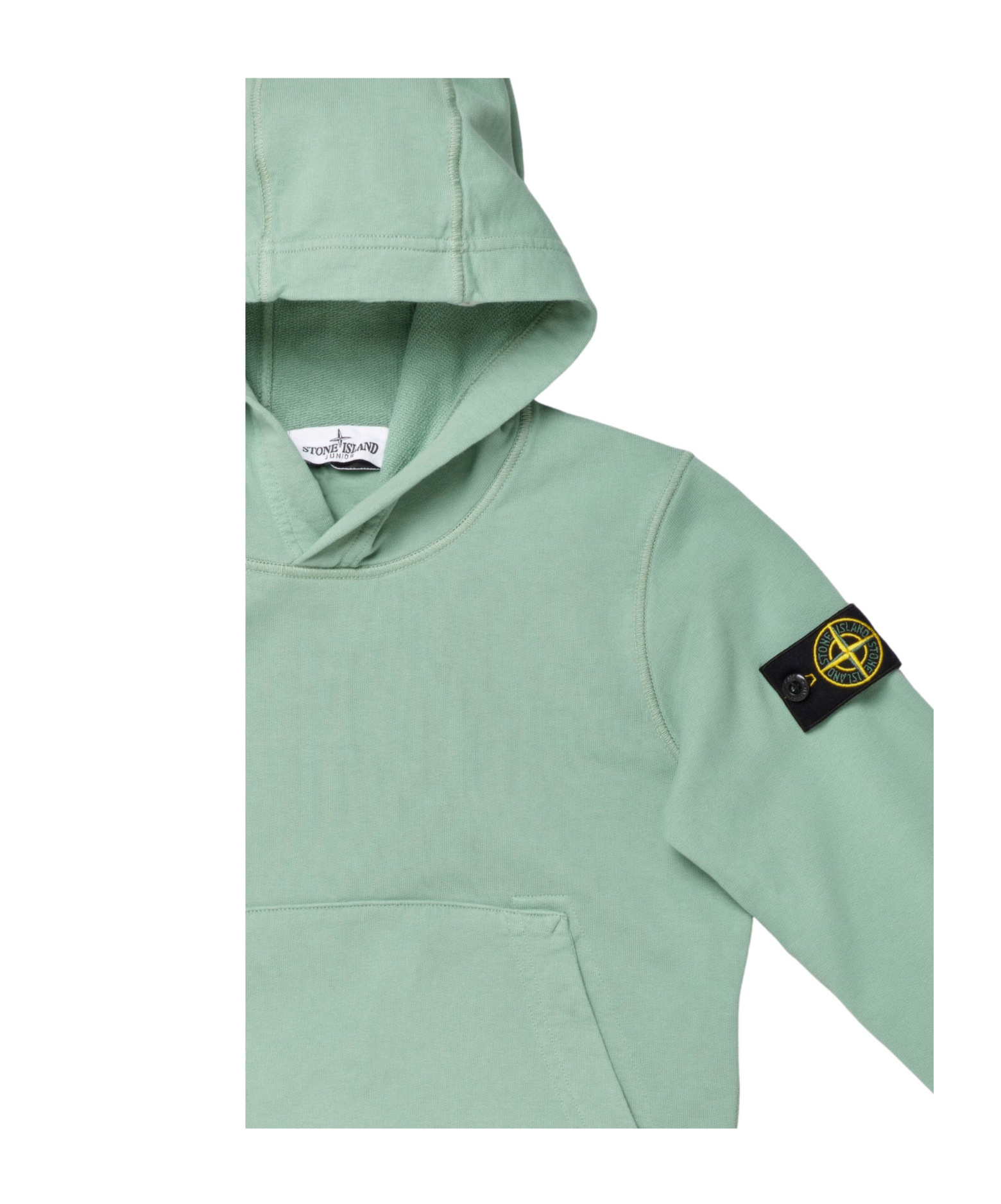 Stone Island Long-sleeved Hooded Sweatshirt In Green