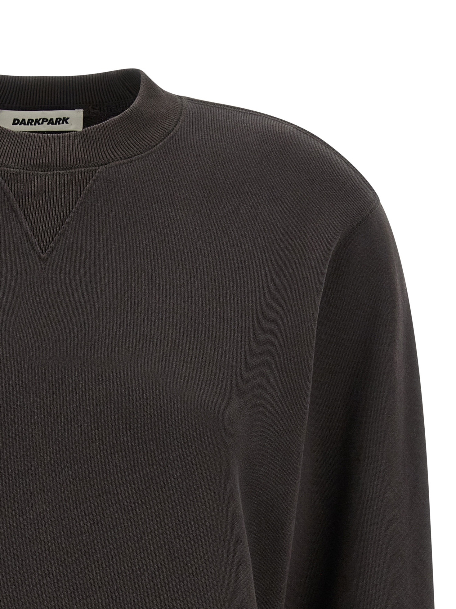 Darkpark Crew Neck Long Sleeve Sweatshirt With Ribbed Cuffs And Hem In Brown