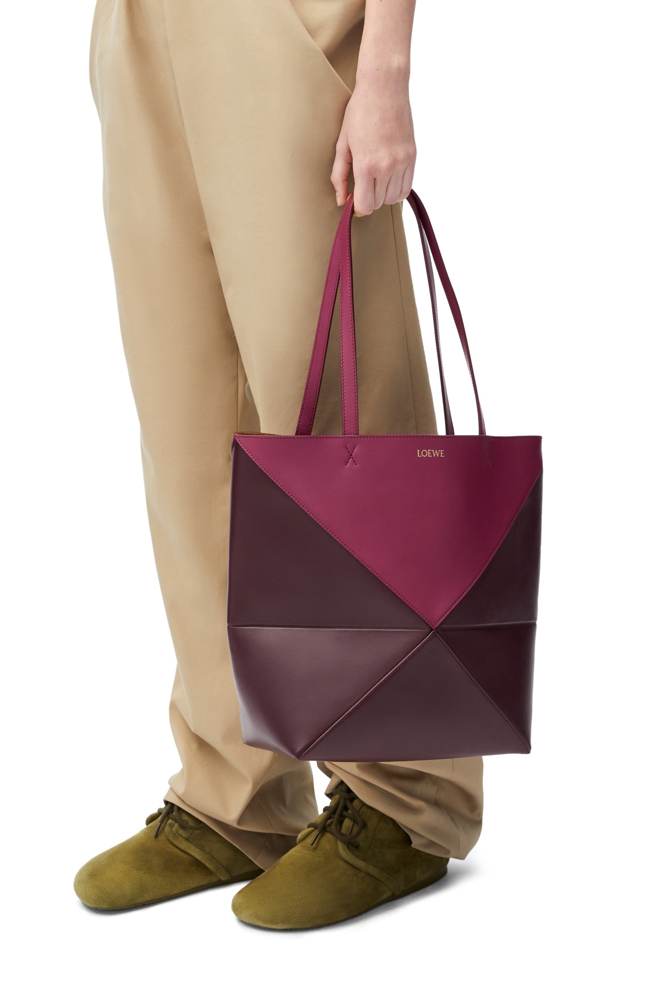 Loewe Puzzle Fold Shoulder Bag In Red