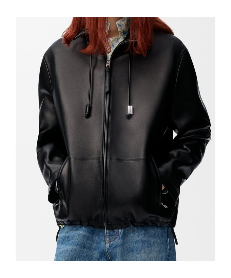 Loewe Zip-up Jacket In Nappa Lambskin In Black
