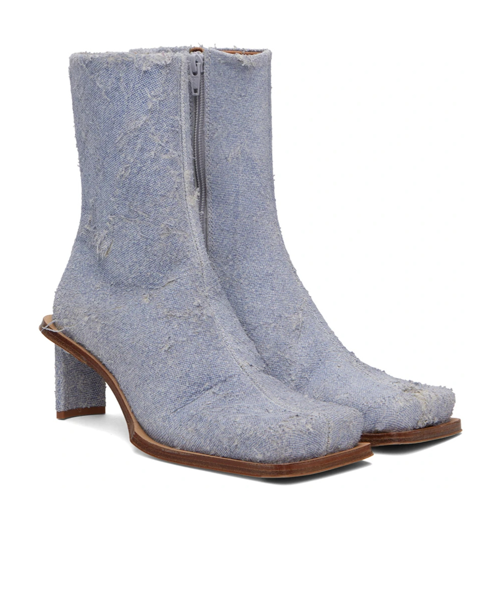 Miista Brenda Zipper Short Boots In Gray