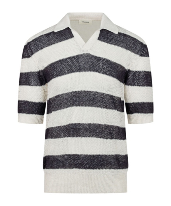 A Paper Kid Striped Polo Shirt