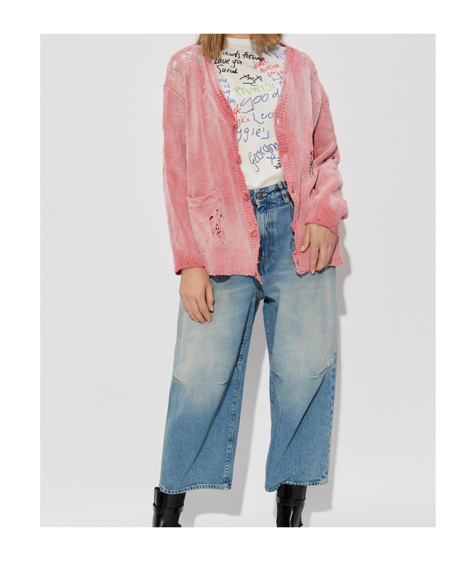 Shop R13 Vintage Cardigan In Pink
