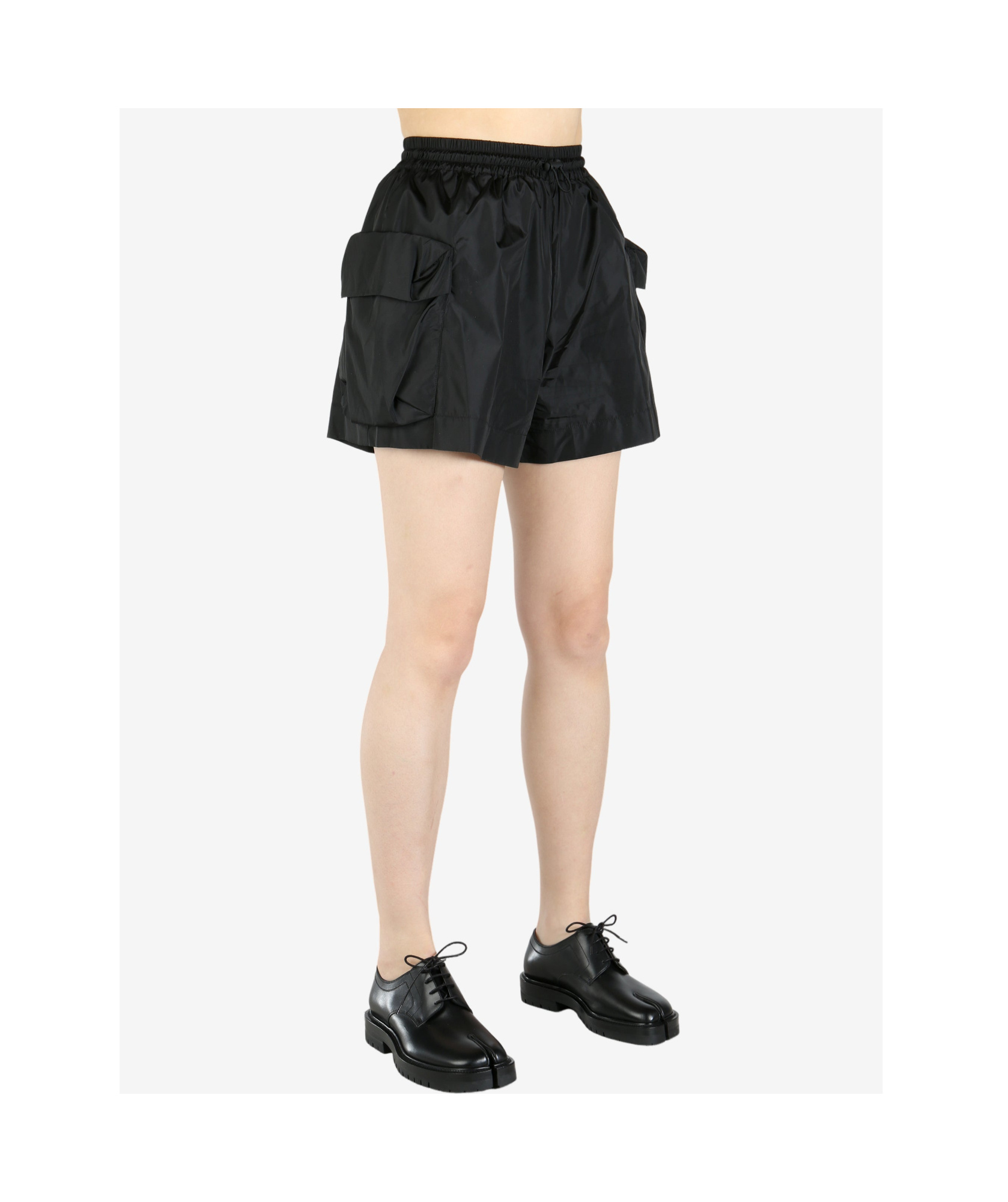 Simone Rocha Cargo Flap Pocket Flare Shorts In Black