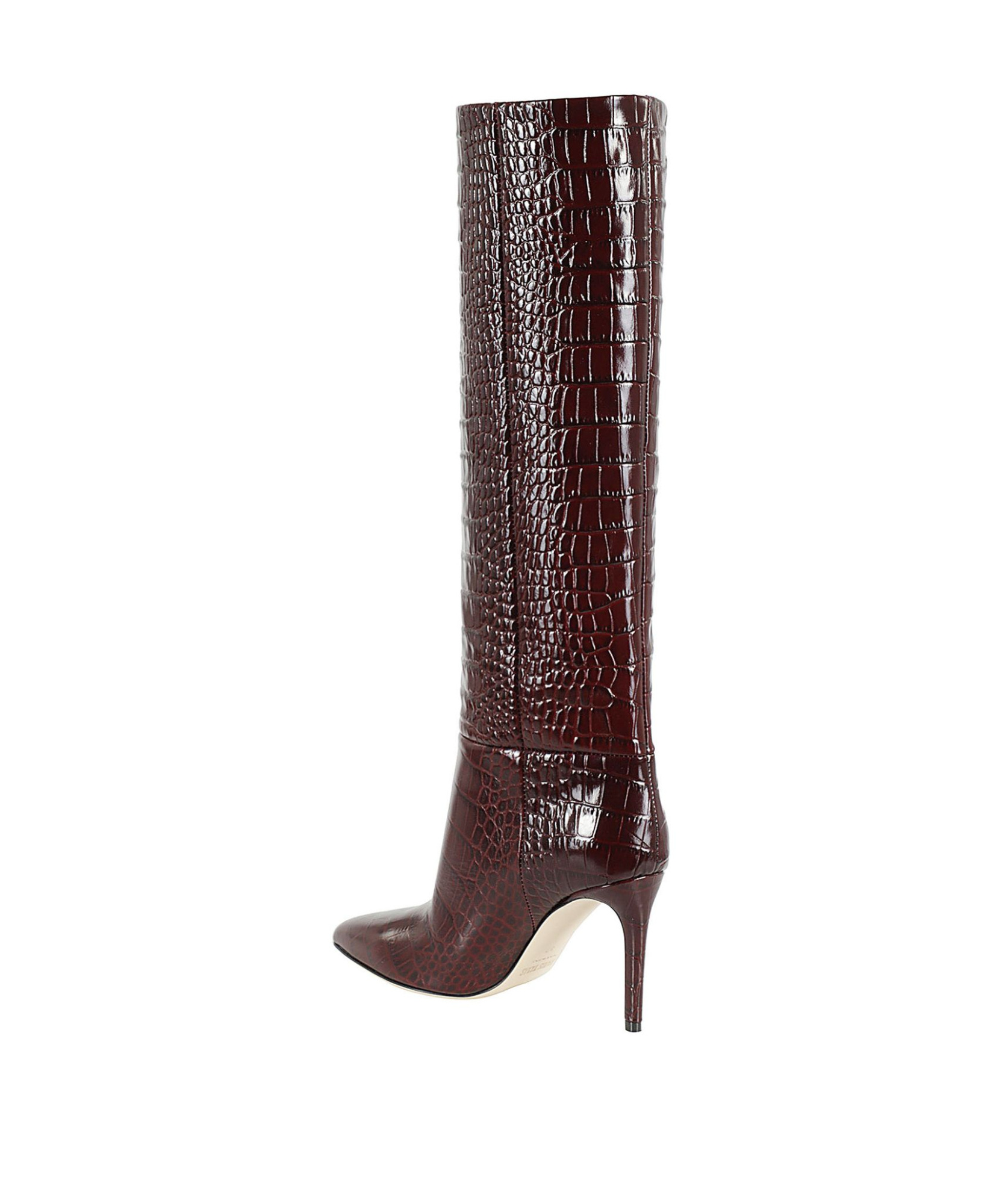 Paris Texas Fondant Brown Crocodile-effect 105mm Knee-high Boots In Multicolor