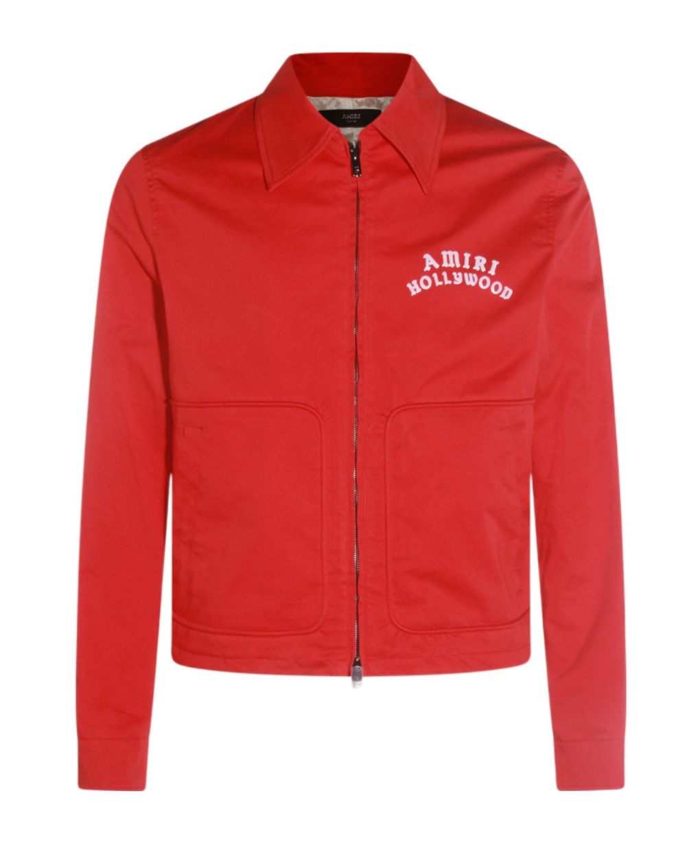 Amiri Jacket Pointed Collar Long Sleeves In Red