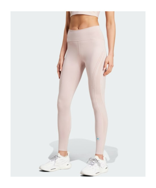 Adidas By Stella Mccartney Logo-print Perforated Leggings In Pink