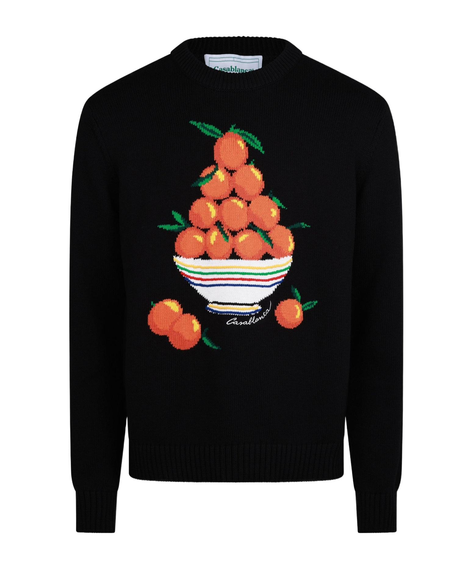 Casablanca Fruitmotif Intarsia Knit Sweater In Black