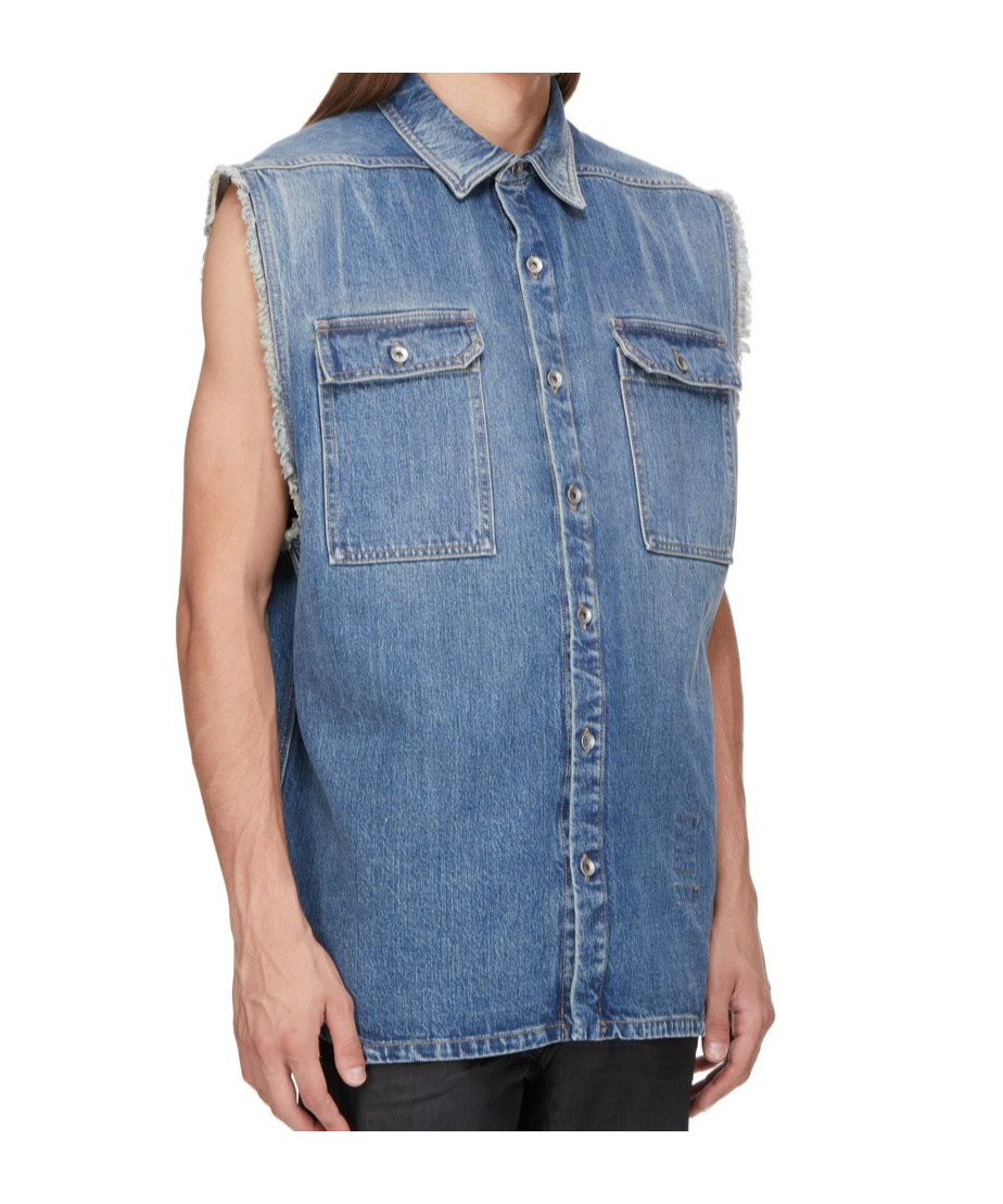 Shop Rick Owens Drkshdw Sl Tommy Jumbo Gilet In Blue
