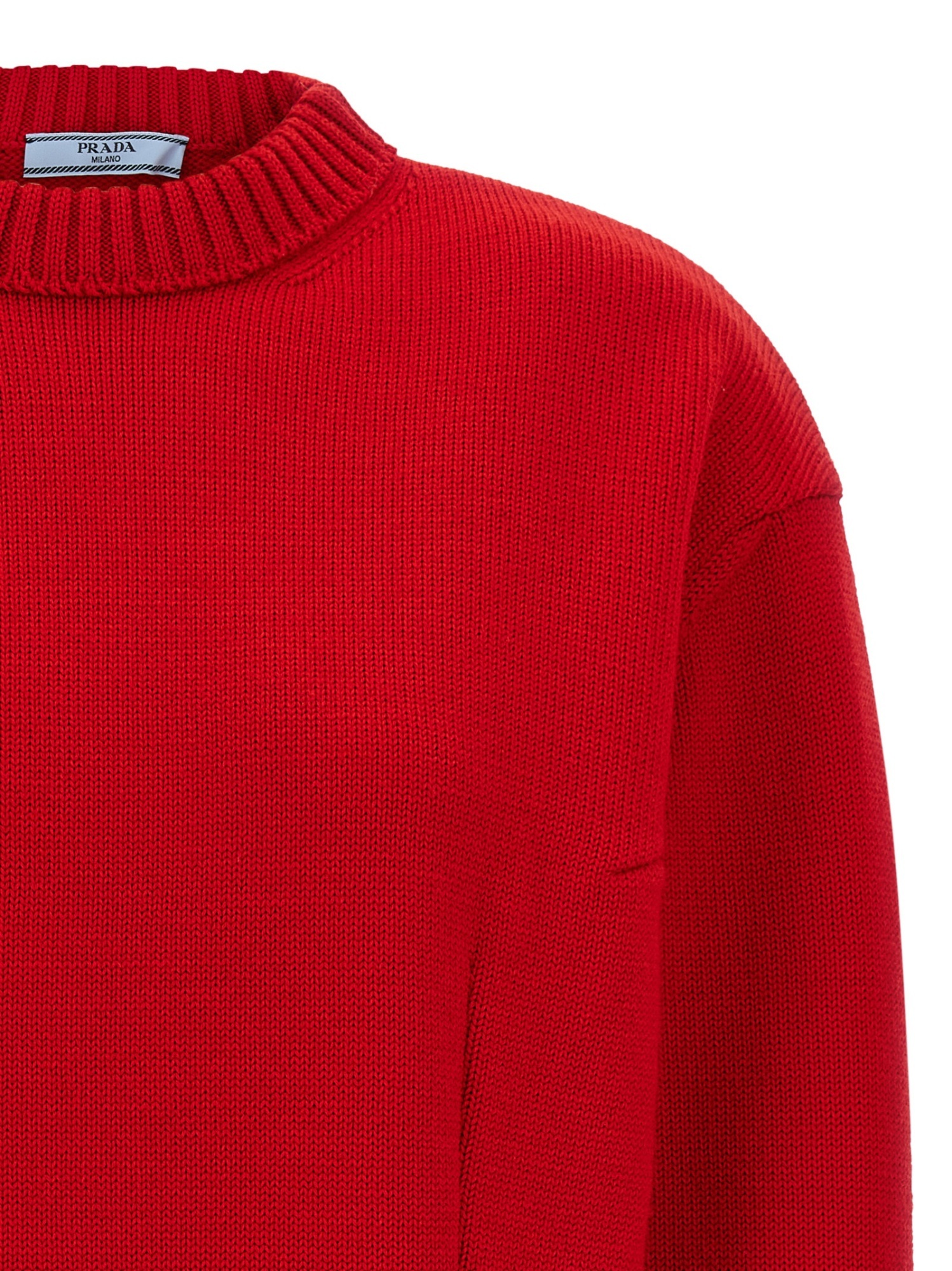 Prada Bow Sweater In Red
