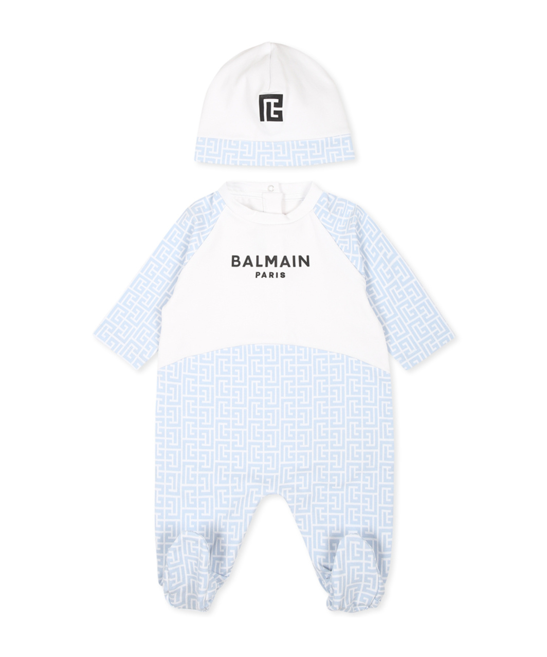 Balmain Pb Monogram Pyjama Set In White