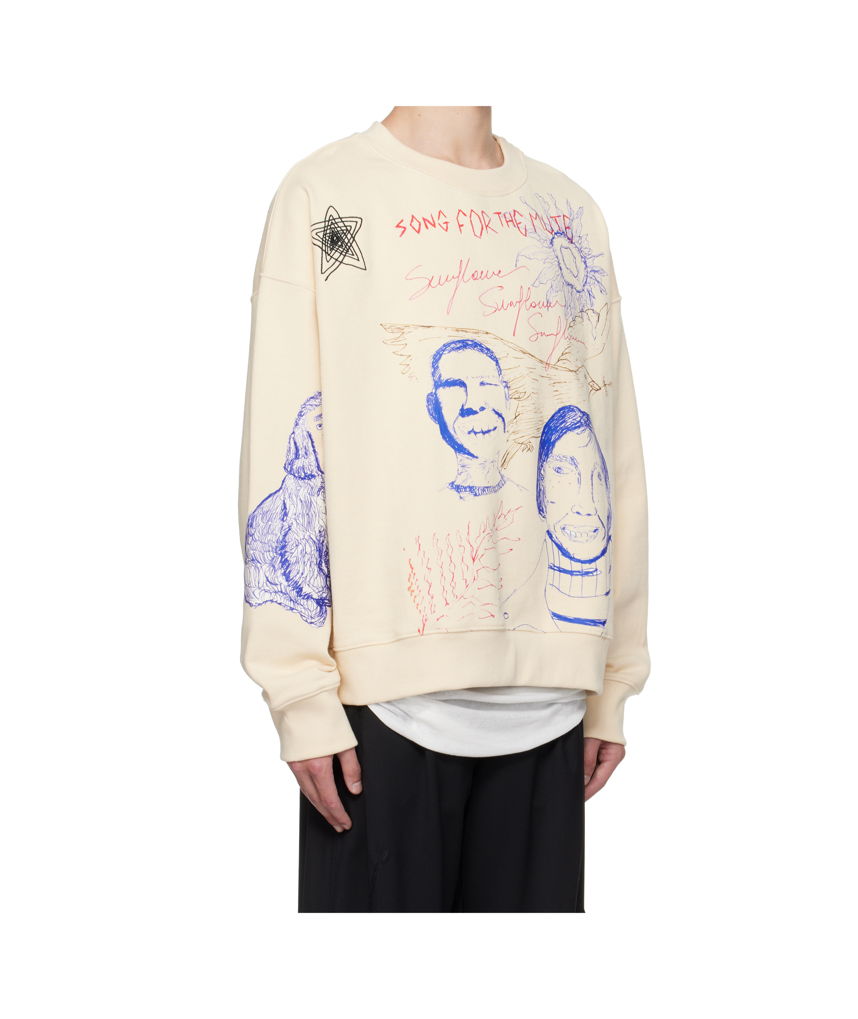 Song For The Mute Beige Sketchbook Relaxed Sweatshirt In Neutral