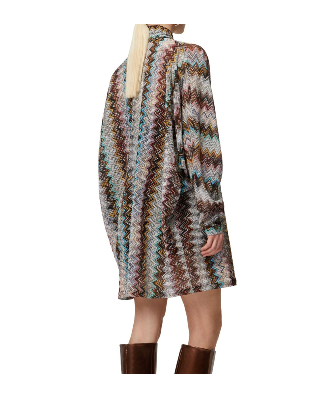 Shop Missoni Long Sleeve Dress In Gray