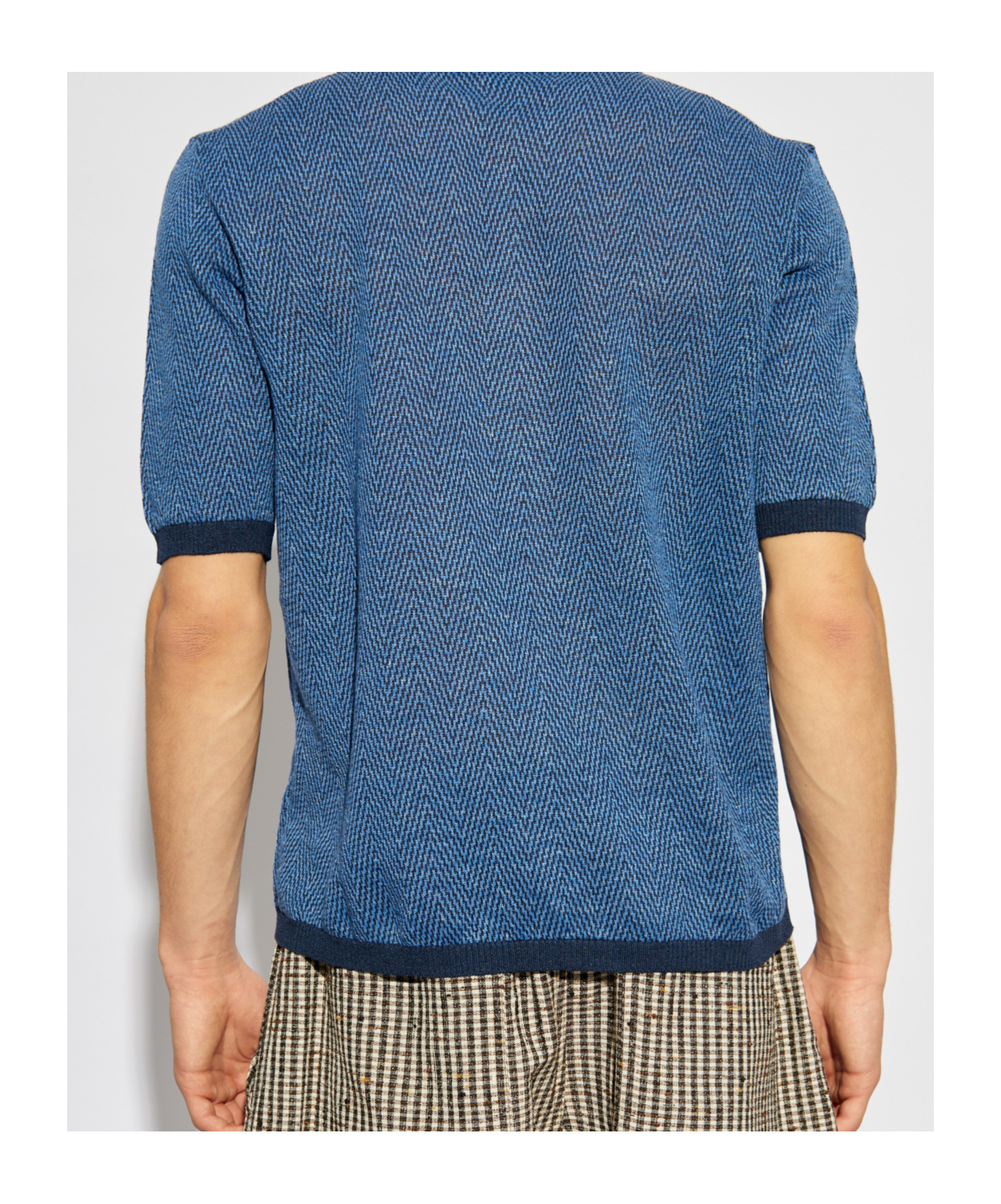 Bottega Veneta Short-sleeved Polo Shirt In Blue