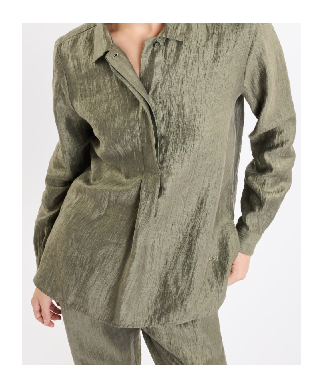 Shop Fay Long-sleeved Shirt In Green