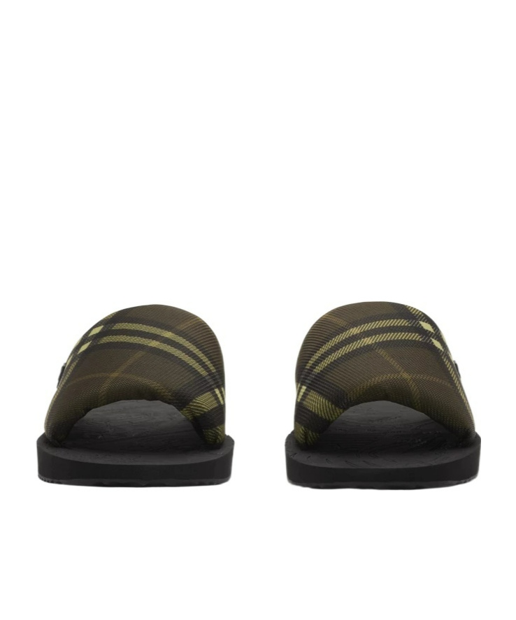 Burberry Green Trek Sandals In Black