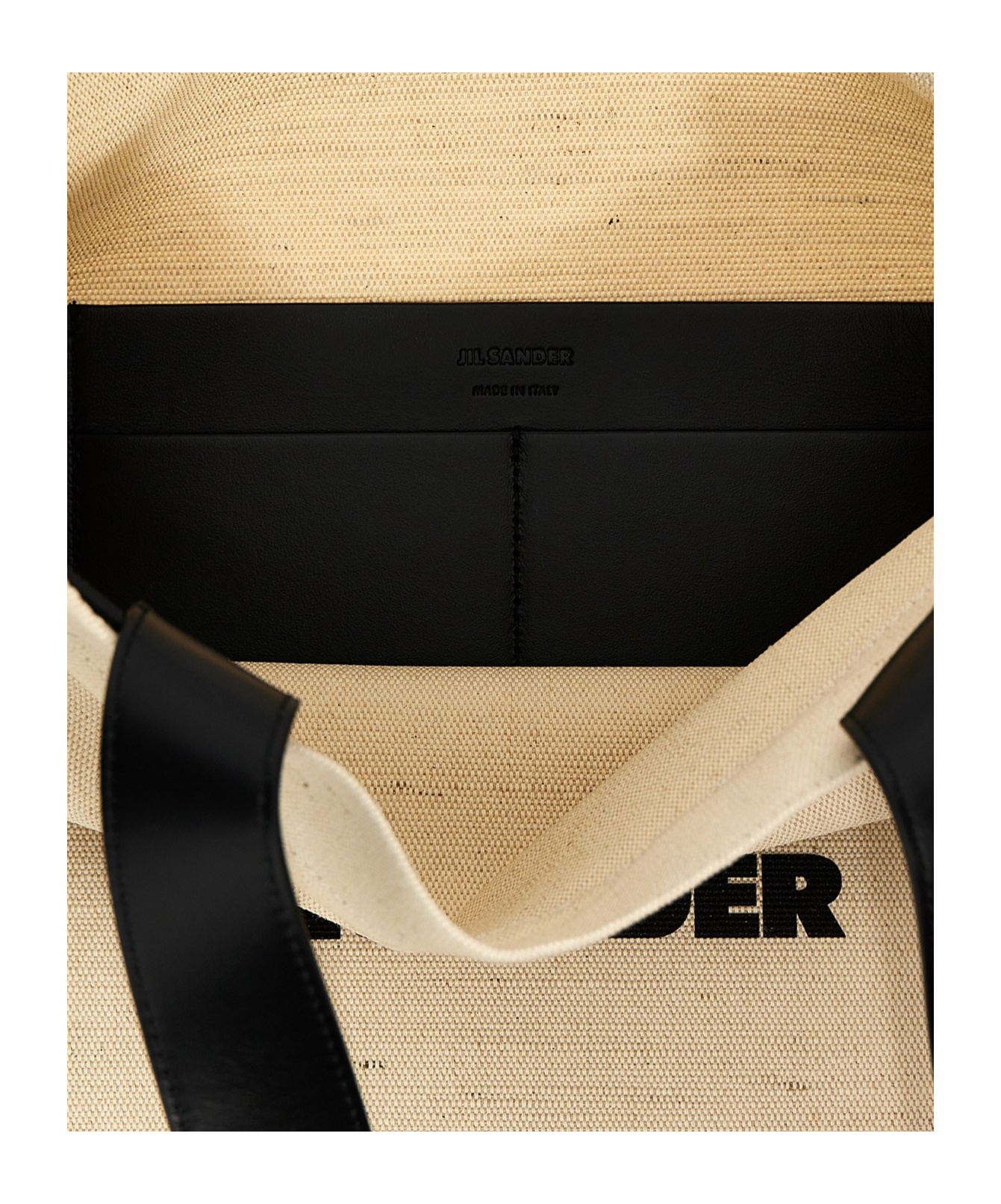 Jil Sander Logo Printed Medium Shopping Bag In Nude