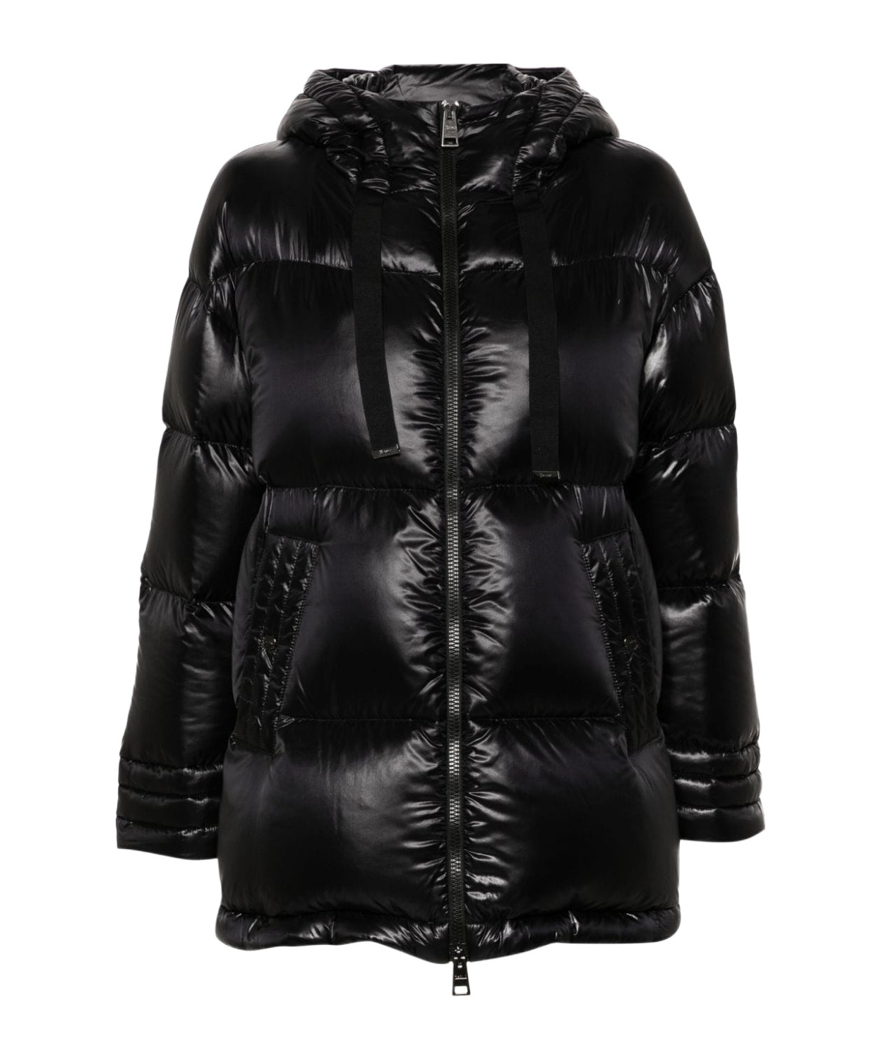 Herno Drawstring Hooded Jacket In Black