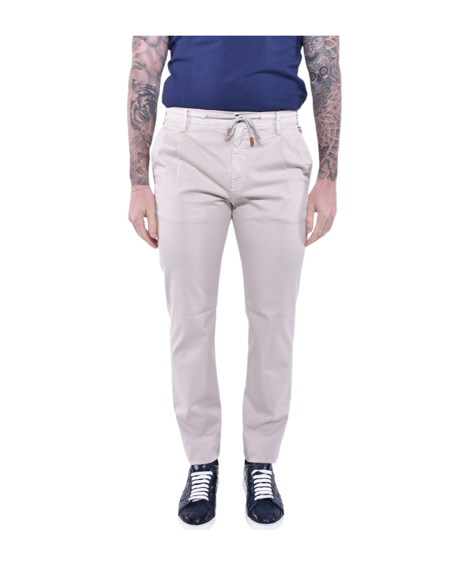 Eleventy Belt Loops Slacks In White