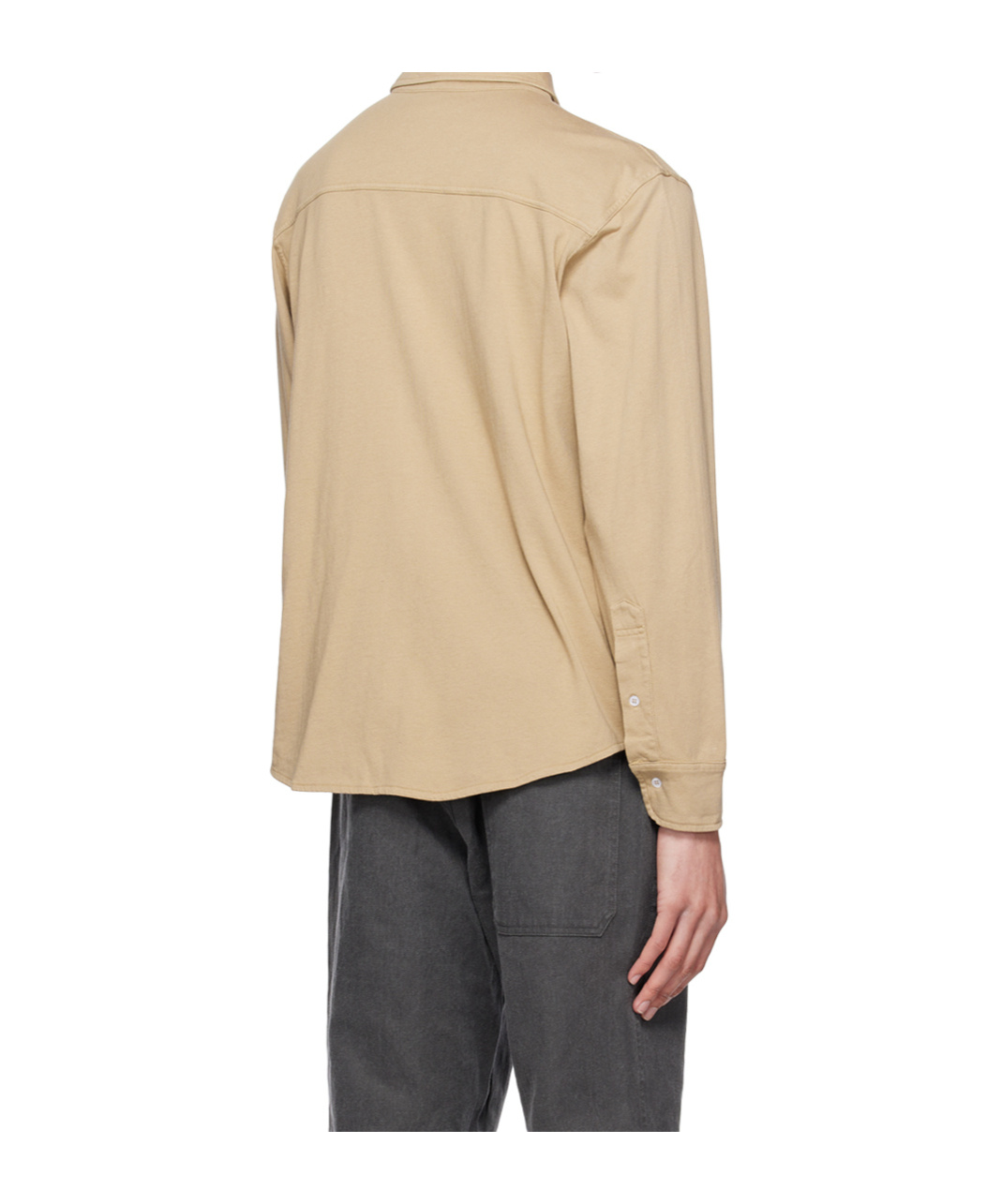 Officine Generale Button-down Long-sleeved Shirt In Brown