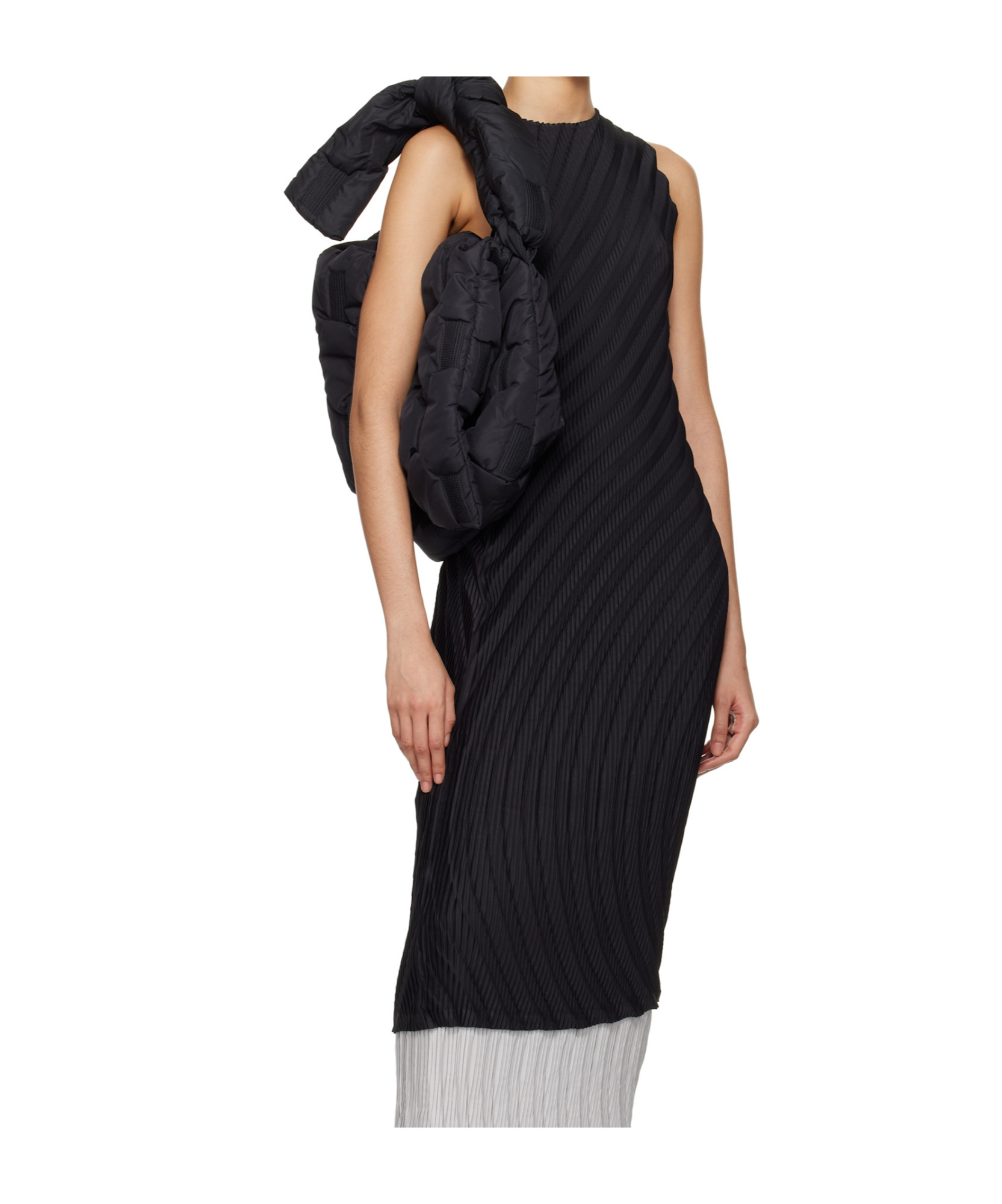 Issey Miyake Black Square Cushion Bag In Black