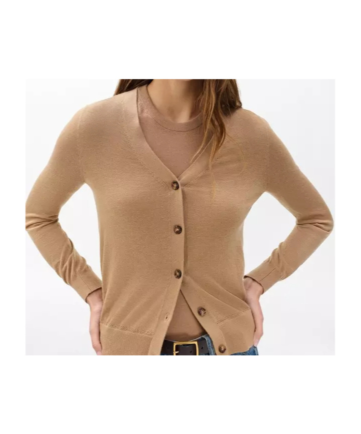 Rag & Bone Long Sleeve Cardigan In Brown