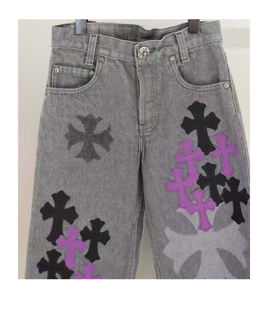 Chrome Hearts Belt Loop Jeans In Gray