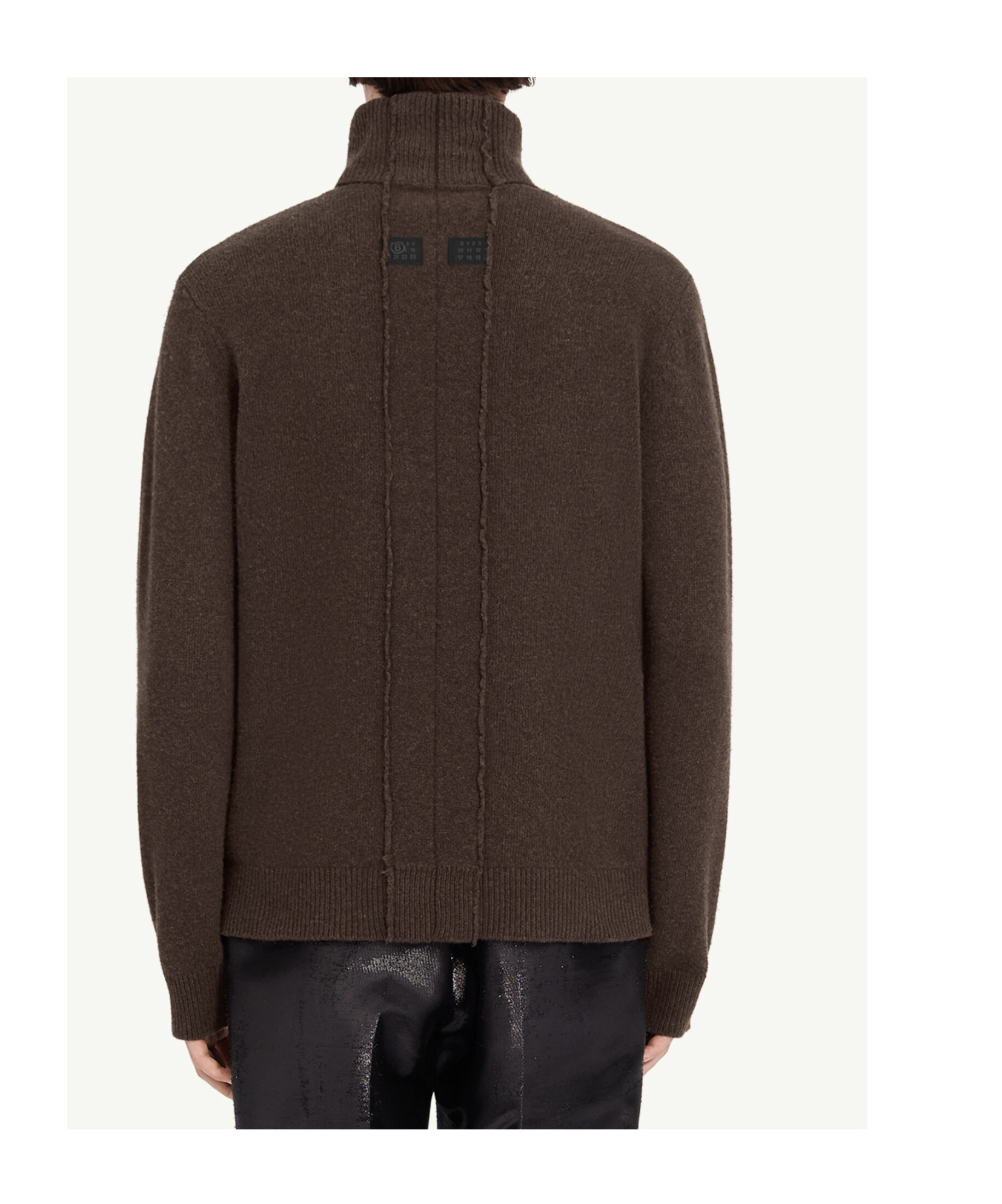 Mm6 Maison Margiela Relaxed Fit Turtleneck Sweater With Ribbed Detailing In Animal Print