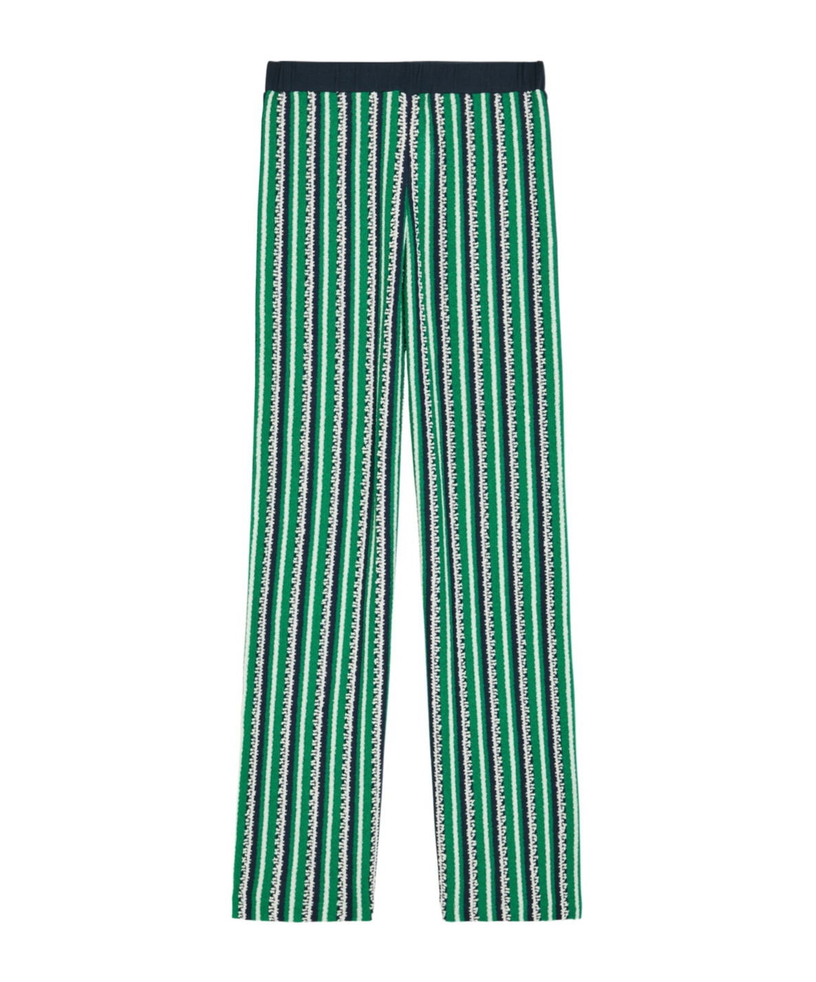 Simkhai Striped Straight-leg Knit Trousers In Green