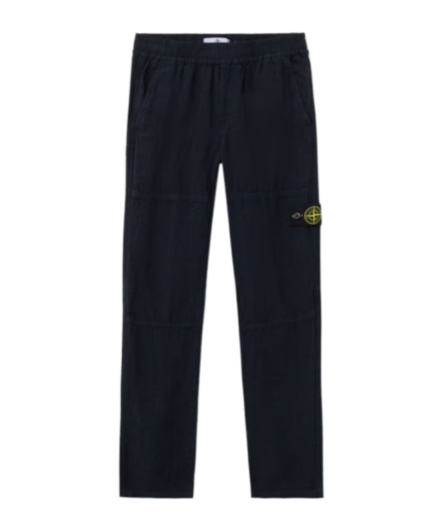 Stone Island Regular Fit Trousers With Elasticated Waistband In Blue