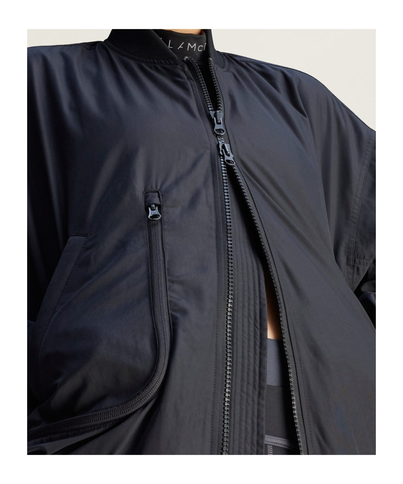 Adidas By Stella Mccartney Sportswear Woven Bomber In Black
