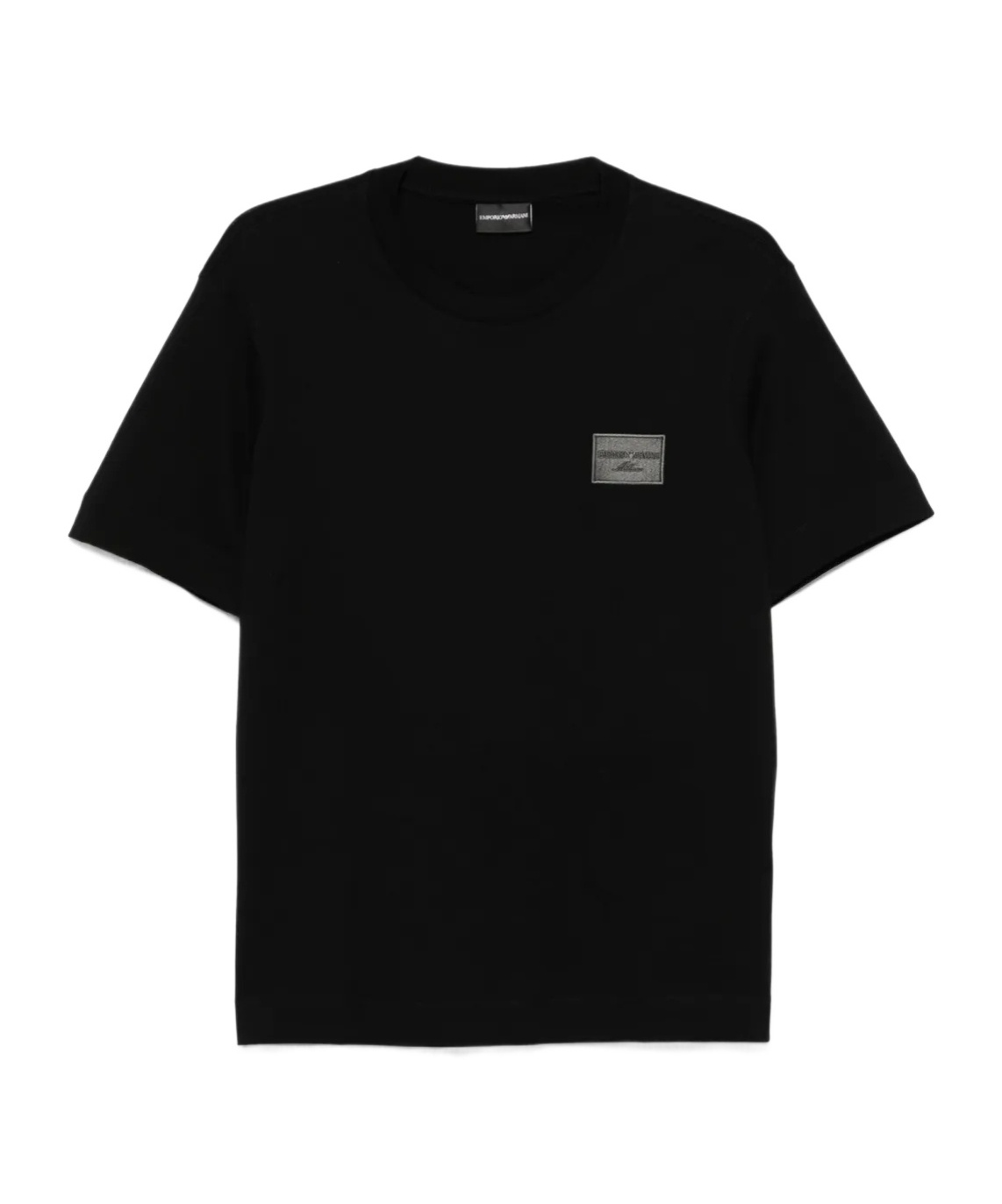 Emporio Armani Asv Jersey T-shirt With Embroidered Logo Patch In Black