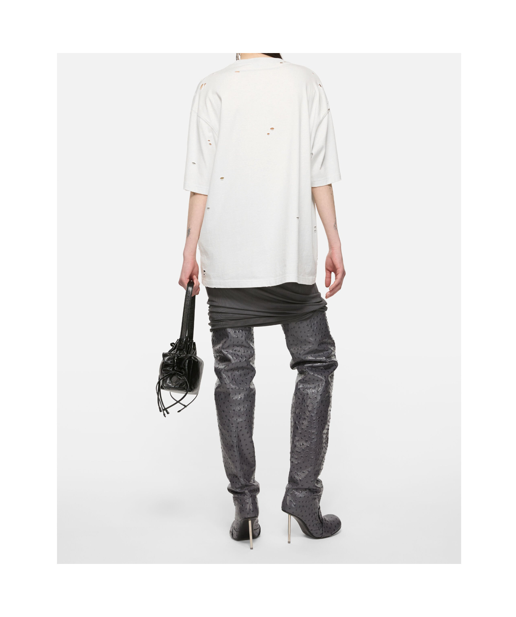 Acne Studios Distressed Logo-printed T-shirt In White