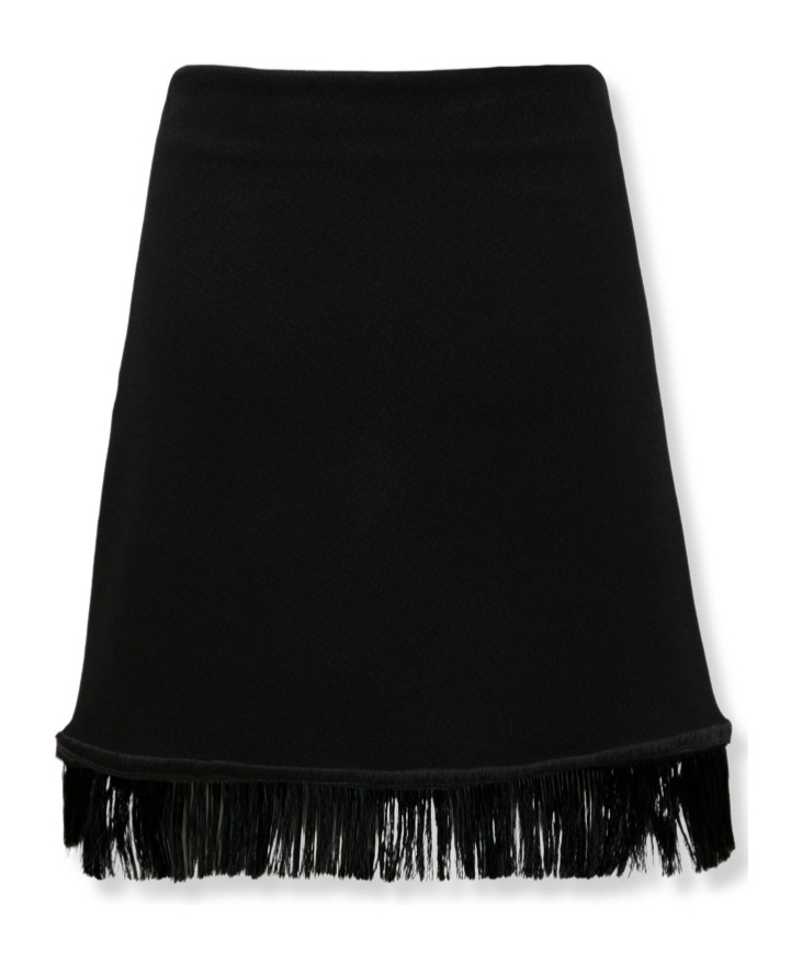 Jil Sander High Waist Fringed Mini Skirt In Black