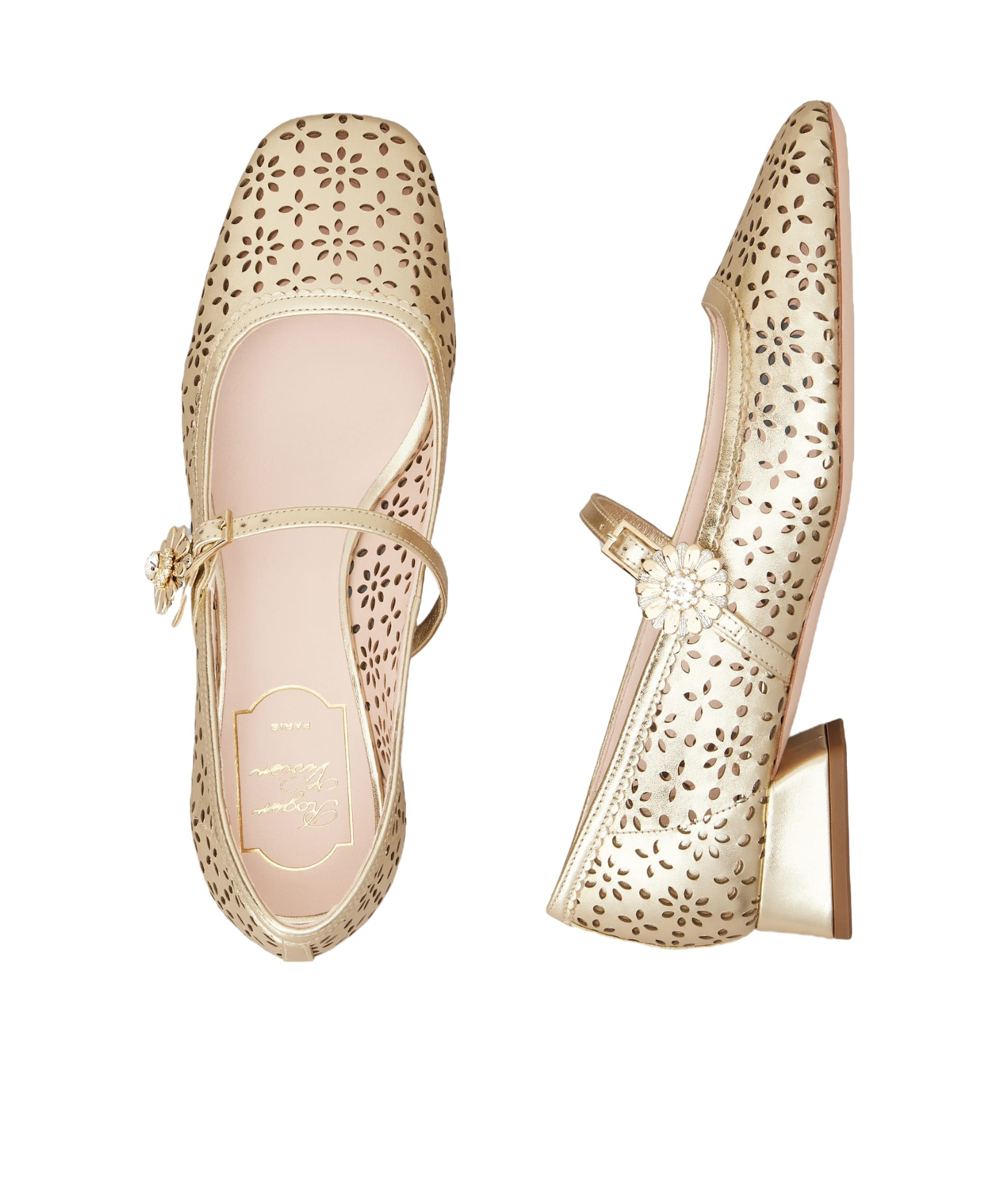 Roger Vivier Tres Vivier Mary Jane Shoes In Neutral