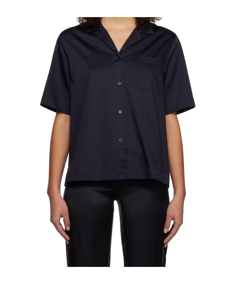 Filippa K Navy Cotton Shirt In Black