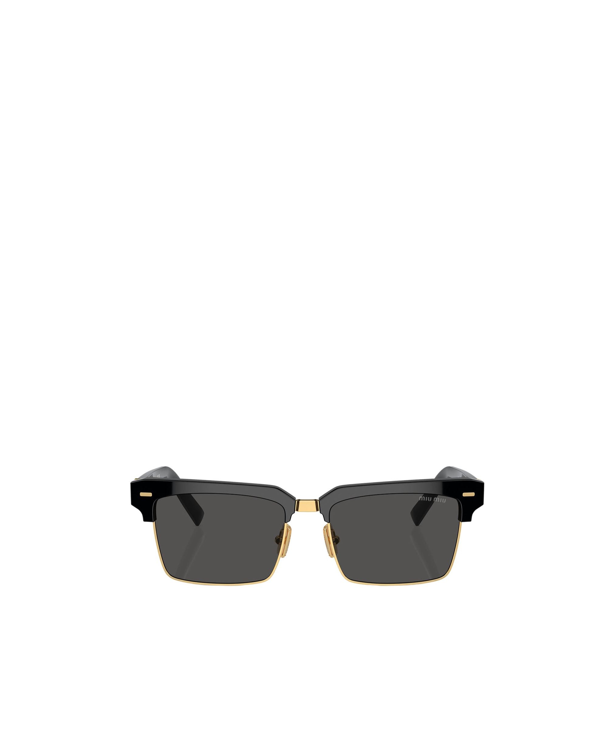 Miu Miu Logo Mixed-media Square Sunglasses In Black